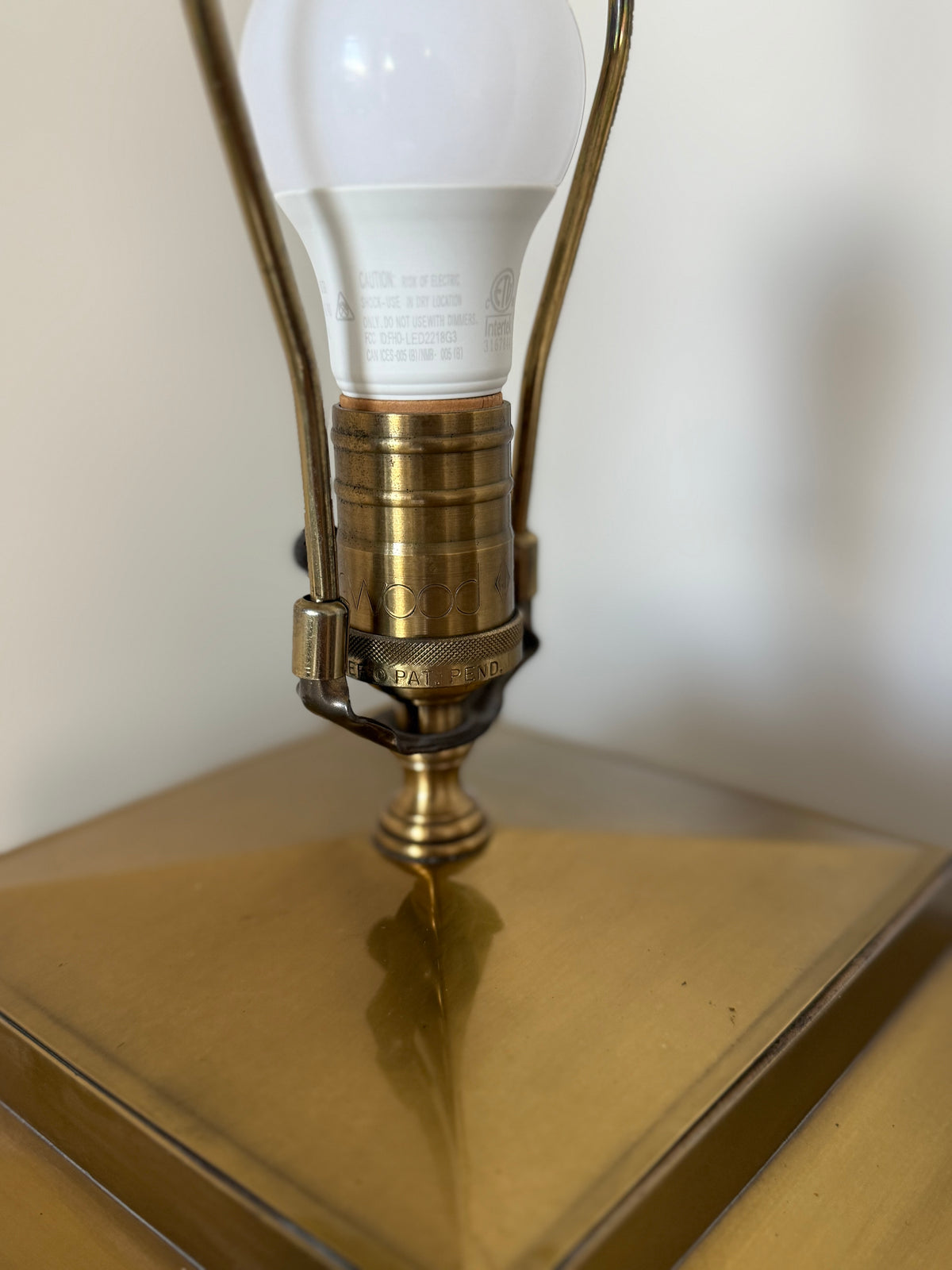 Vintage Wildwood Solid Brass Geometric Table Lamp | Hollywood Regency