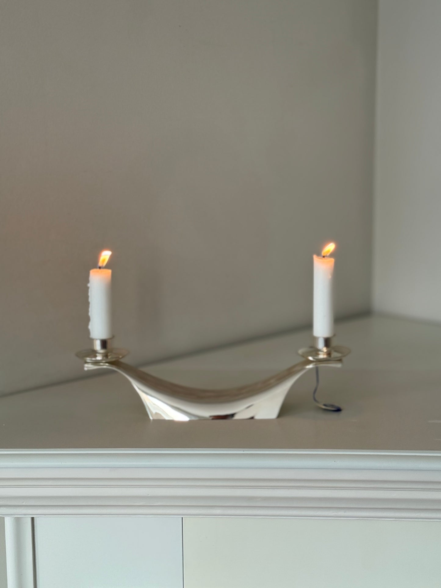 Vintage WMF Ikora Silver-Plated Candleholder & Napkin Holder Set
