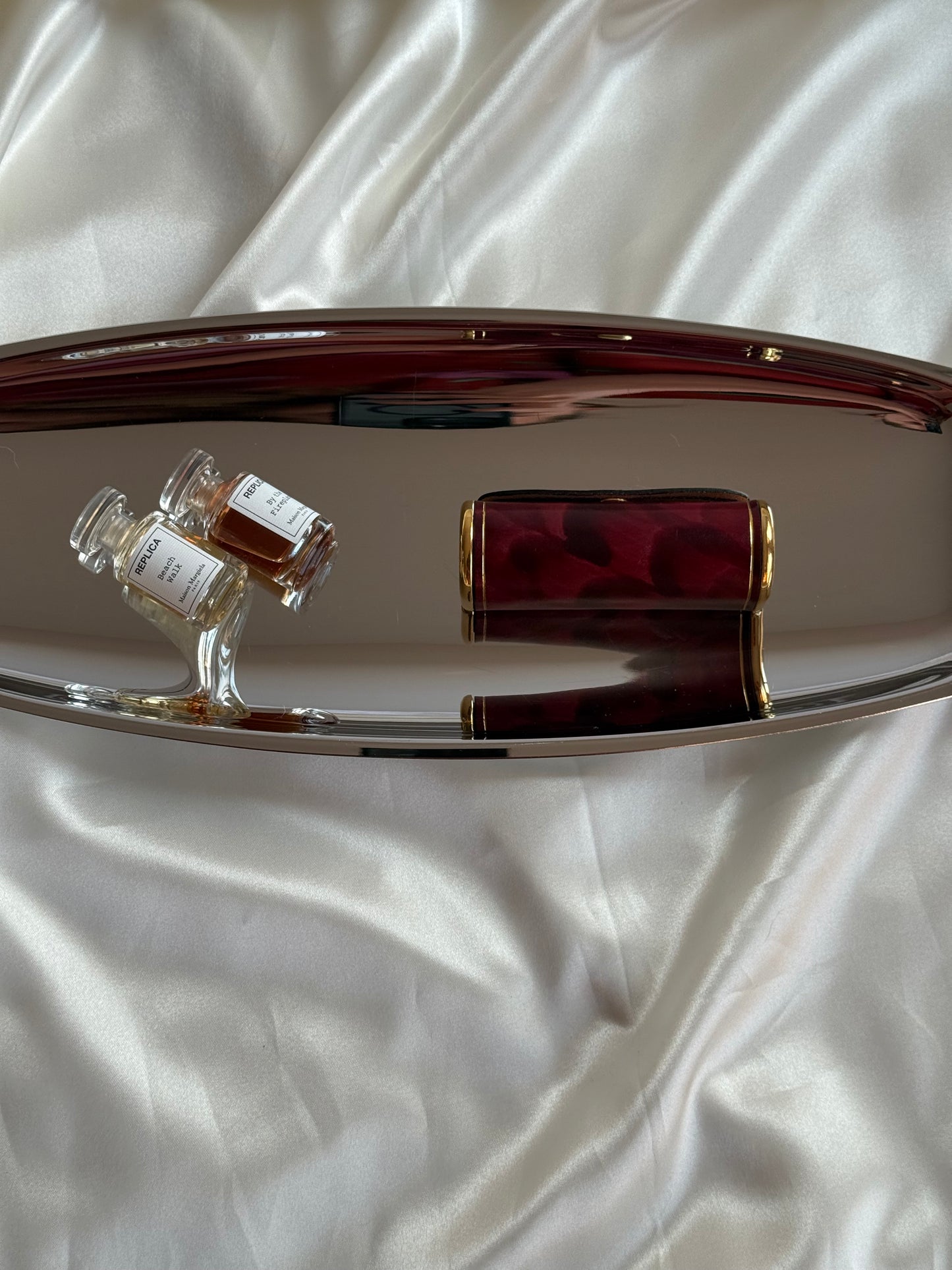 Vintage MCM-Style Chrome Serving Set with Tortoiseshell Accents