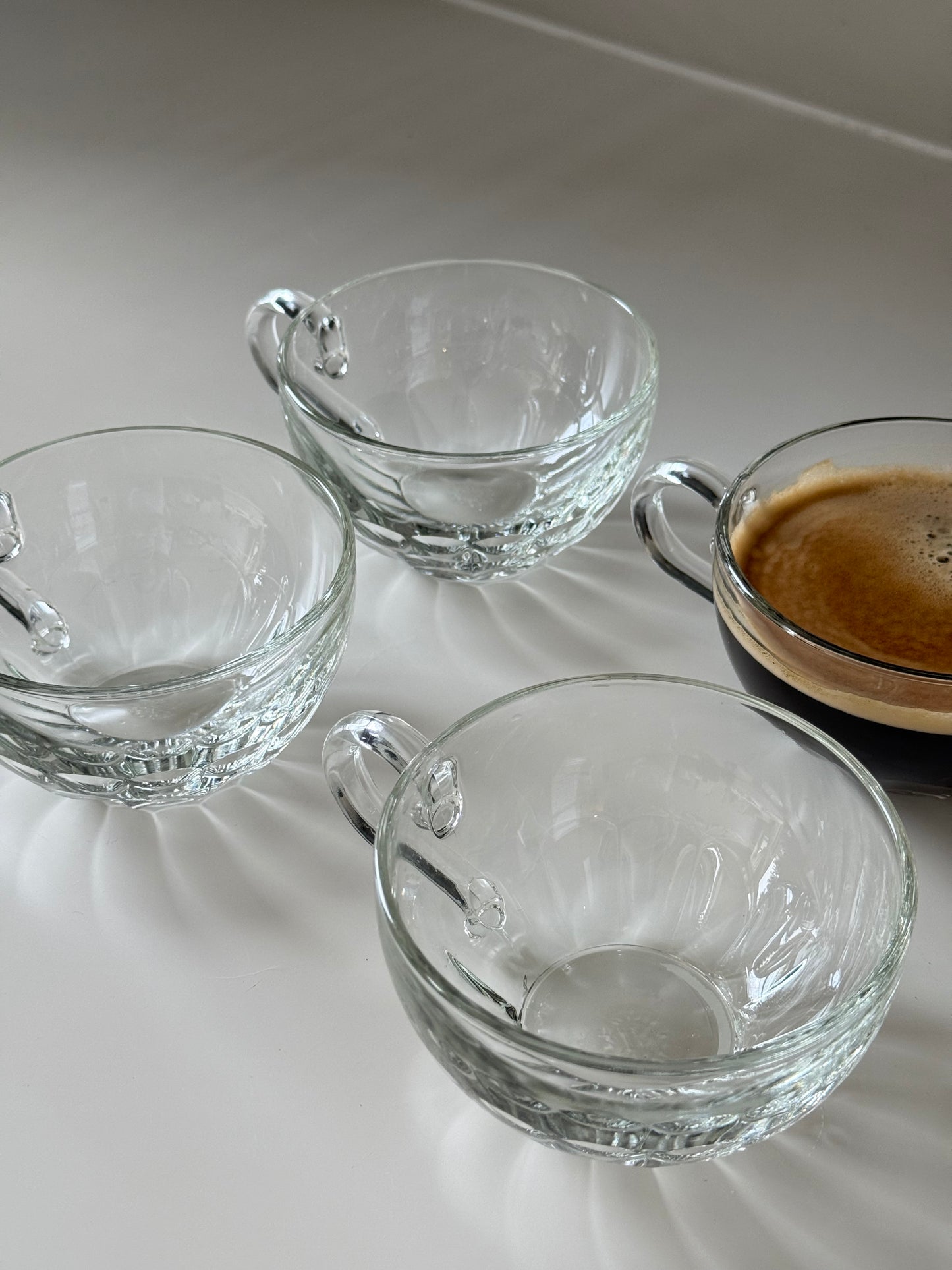 French Glass coffee cups- Set of 4