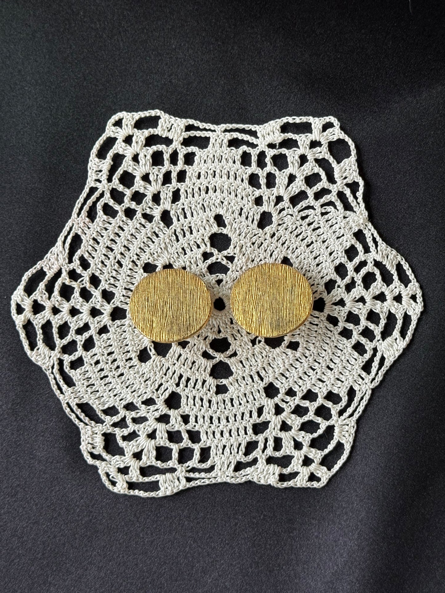 Vintage Textured Gold-Tone Clip-On Earrings