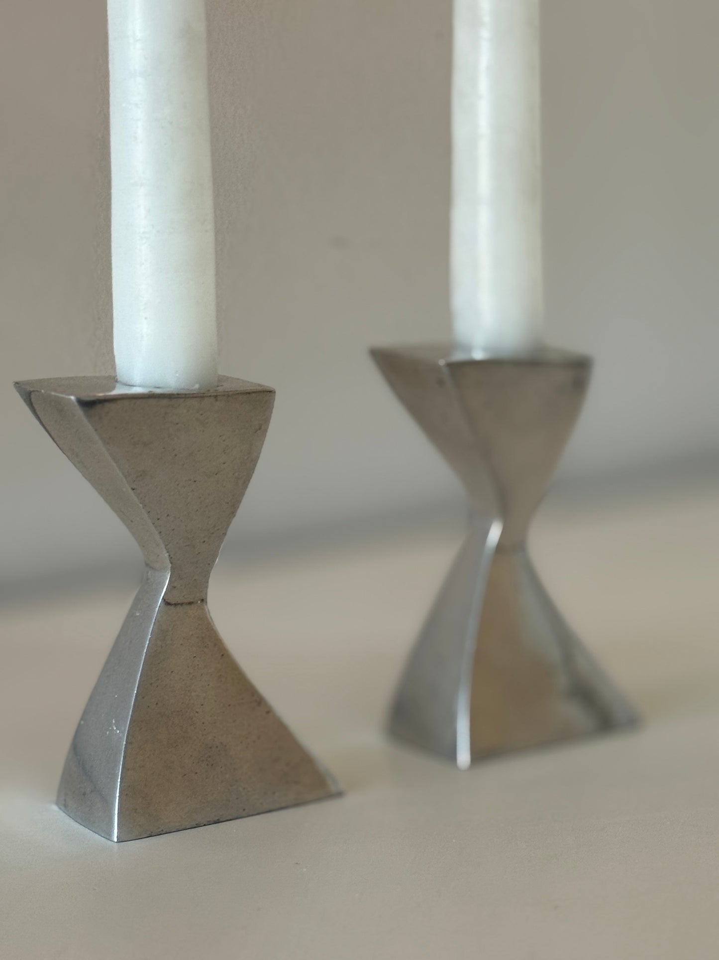 Pair of Mid-Century Modern Geometric Candle Holders
