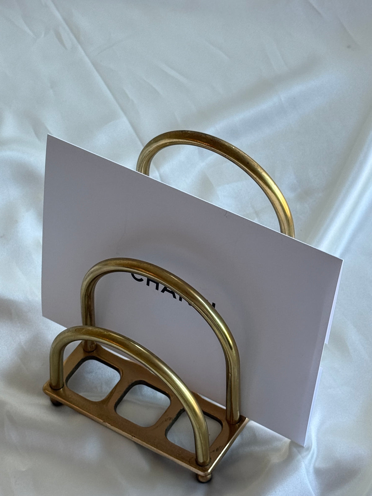 Vintage Brass Graduated Letter & Mail Holder – Mid-Century Style Desk Organizer