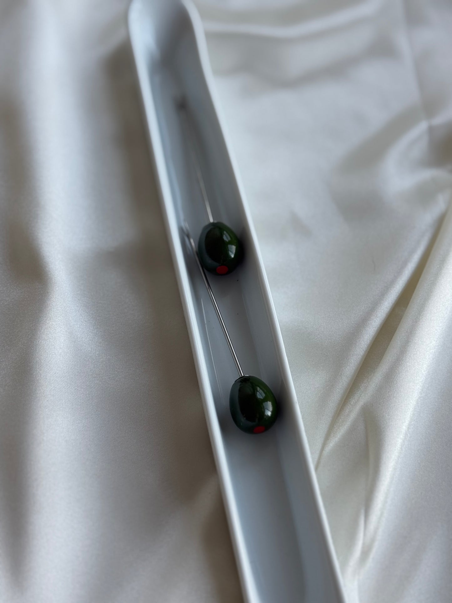 White Ceramic Olive Holder