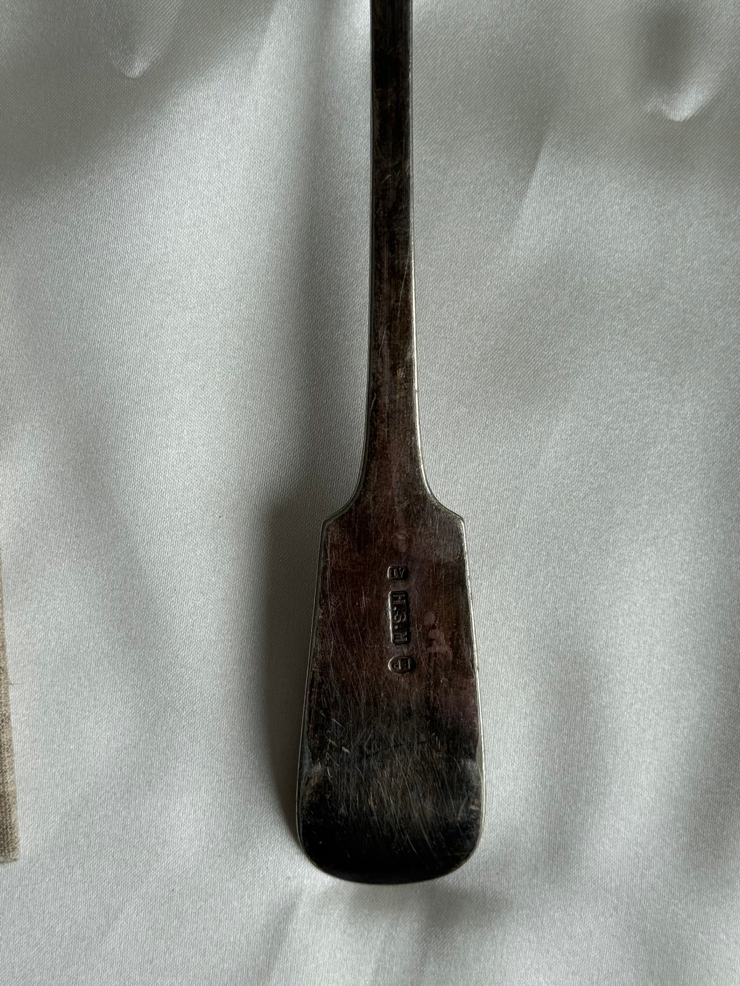 Antique British Fiddle Pattern Silver-Plate Ladle – Harrison Bros & Howson, c. 1890