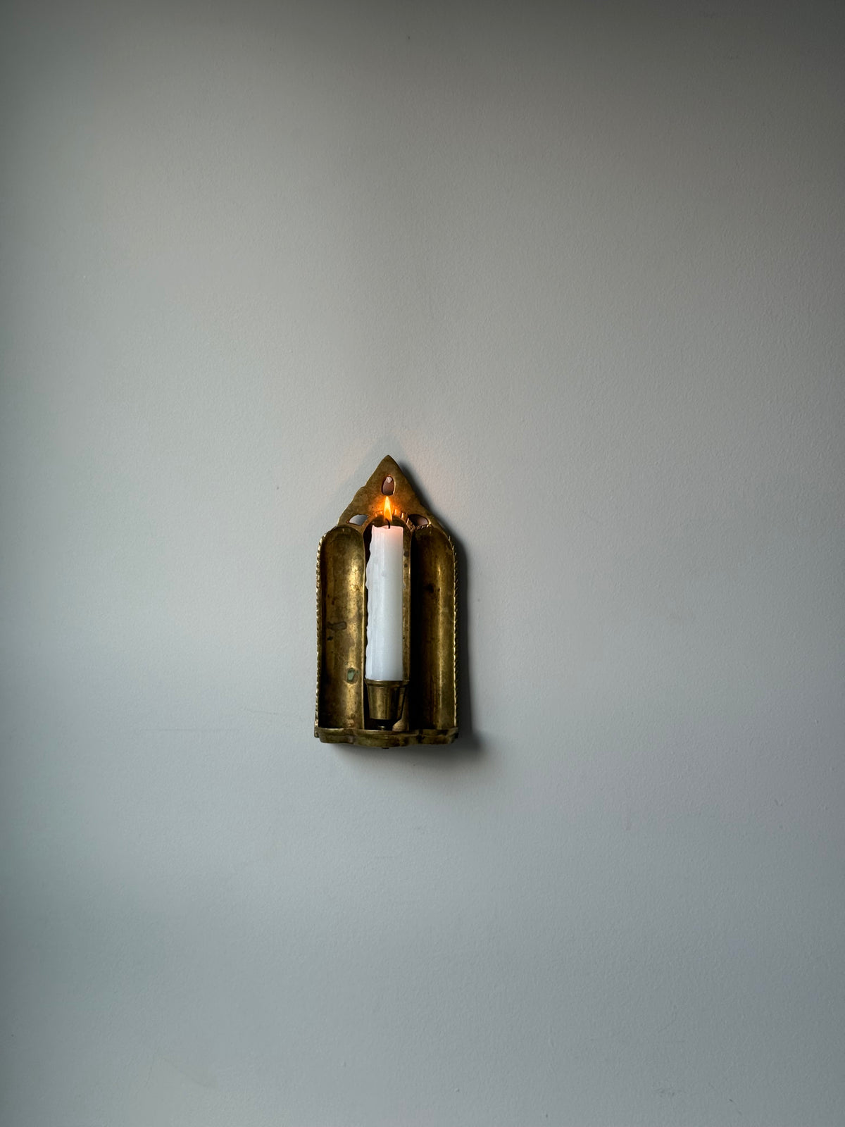 Vintage Brass Wall Candle Sconce