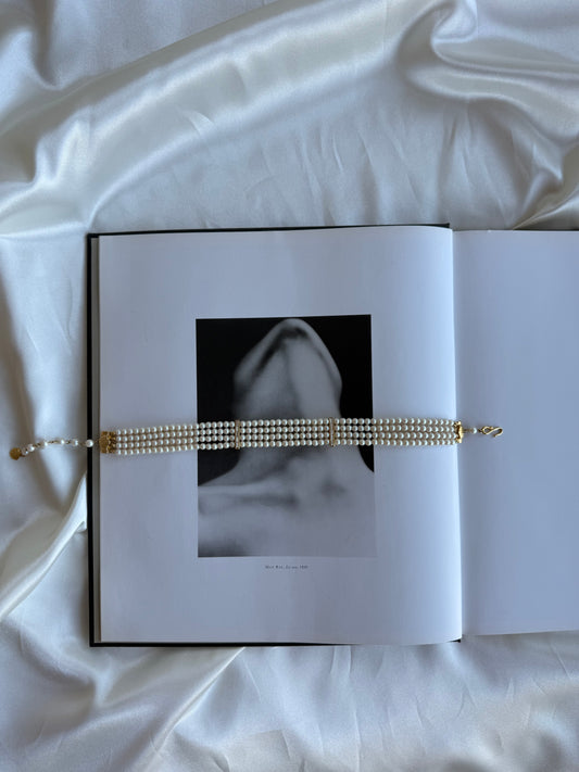 Vintage Multi-Strand Faux Pearl Choker Necklace