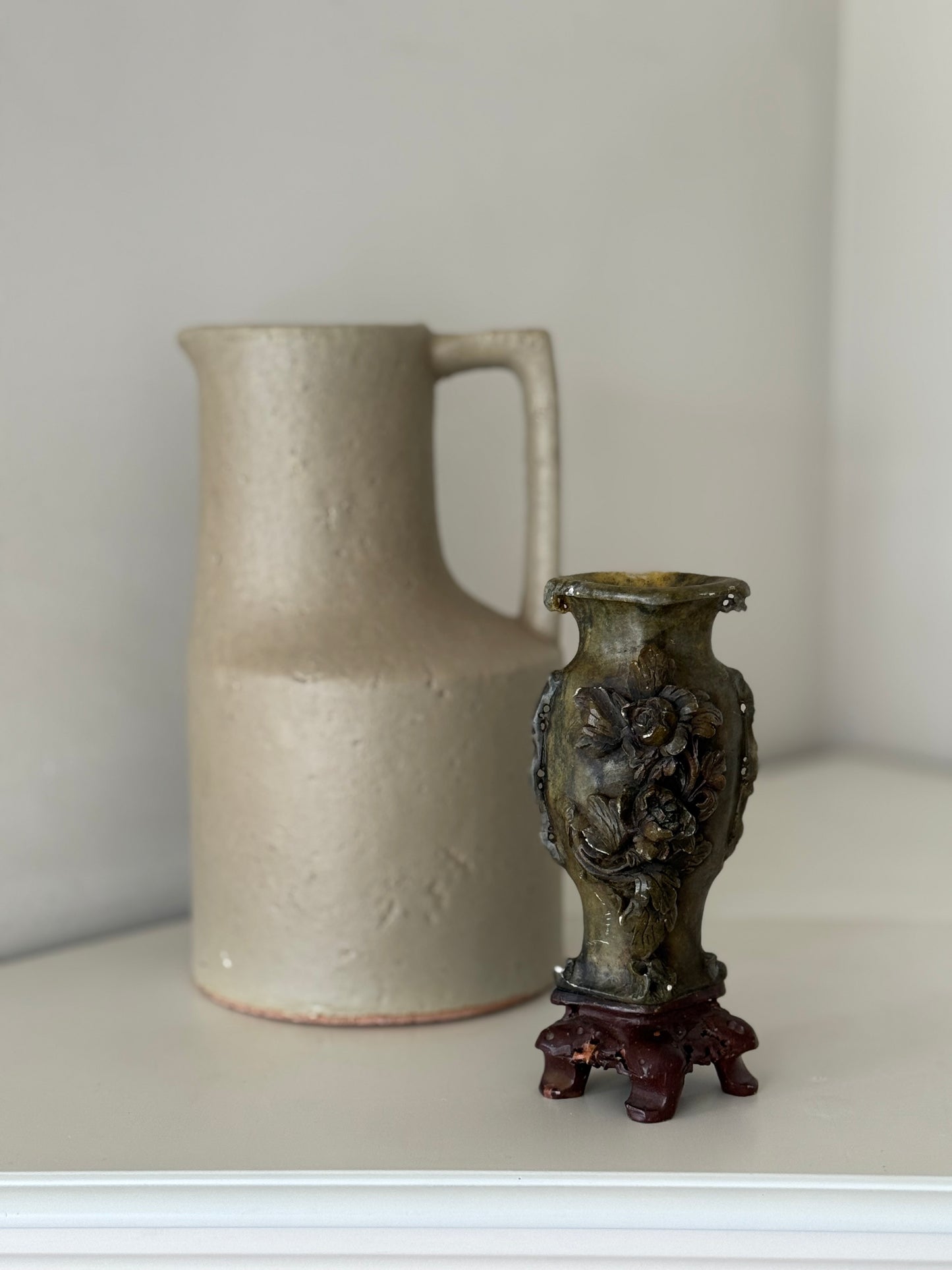 Vintage Hand-Carved Chinese Soapstone Vase