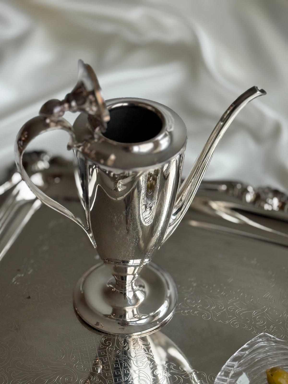 Vintage Silver-Plated Long-Spout Coffee Pot | Elegant Pedestal Design