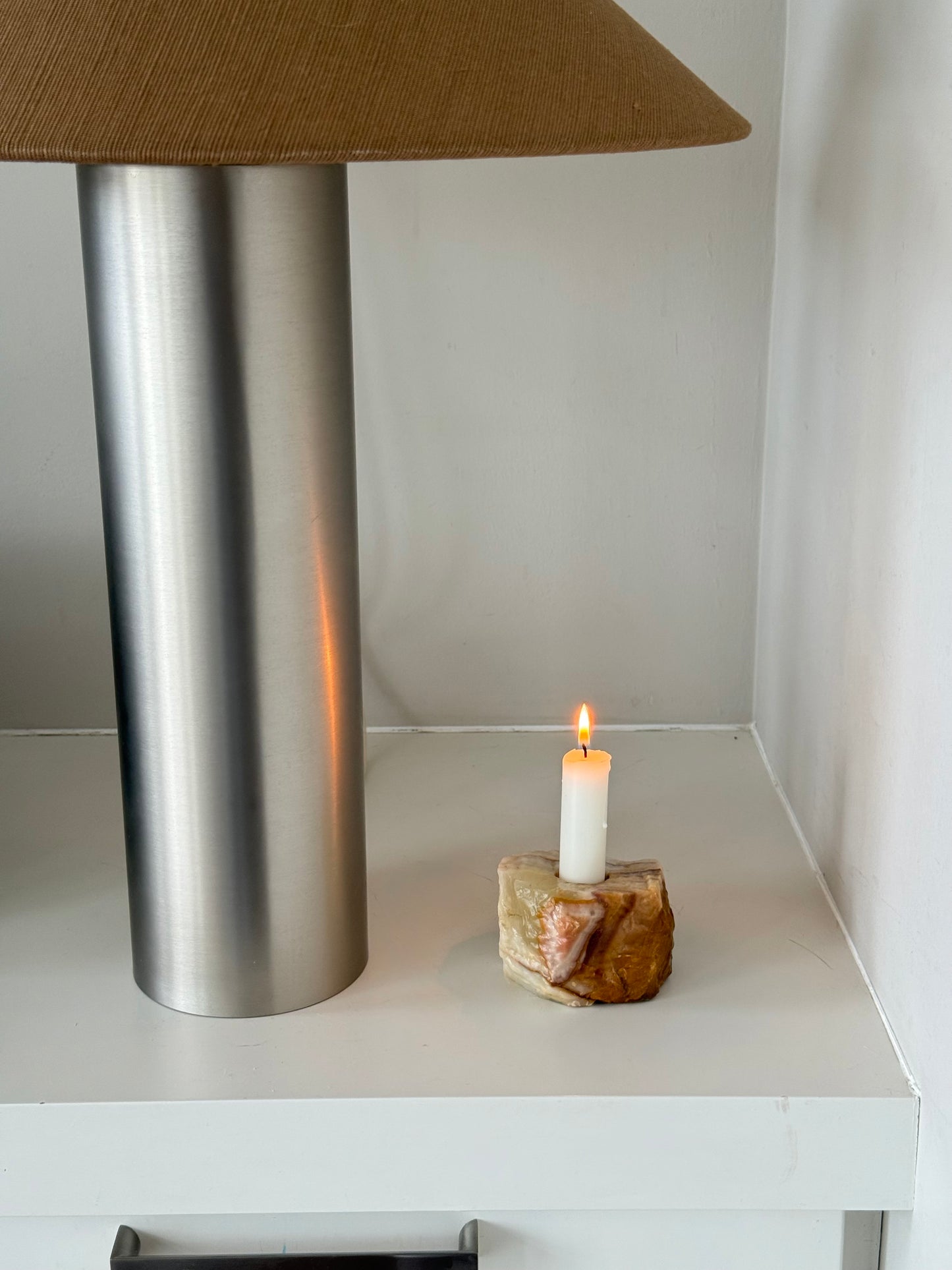 Vintage Onyx Stone Candle Holder