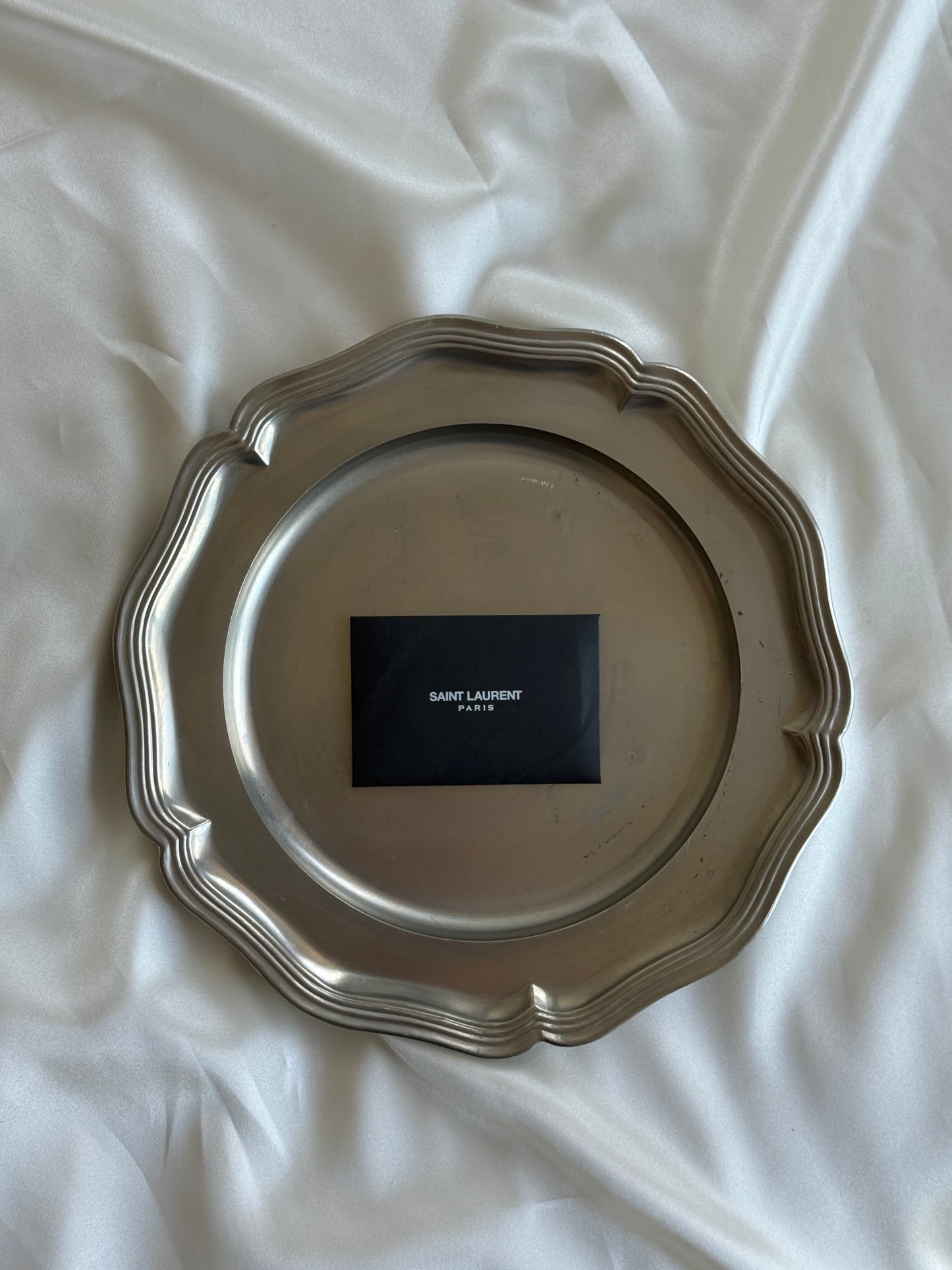 Vintage Pewter Wall hanging Plate