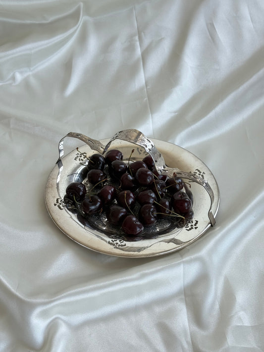 Vintage Silver Plated Bon Bon Dish with Removable Handle
