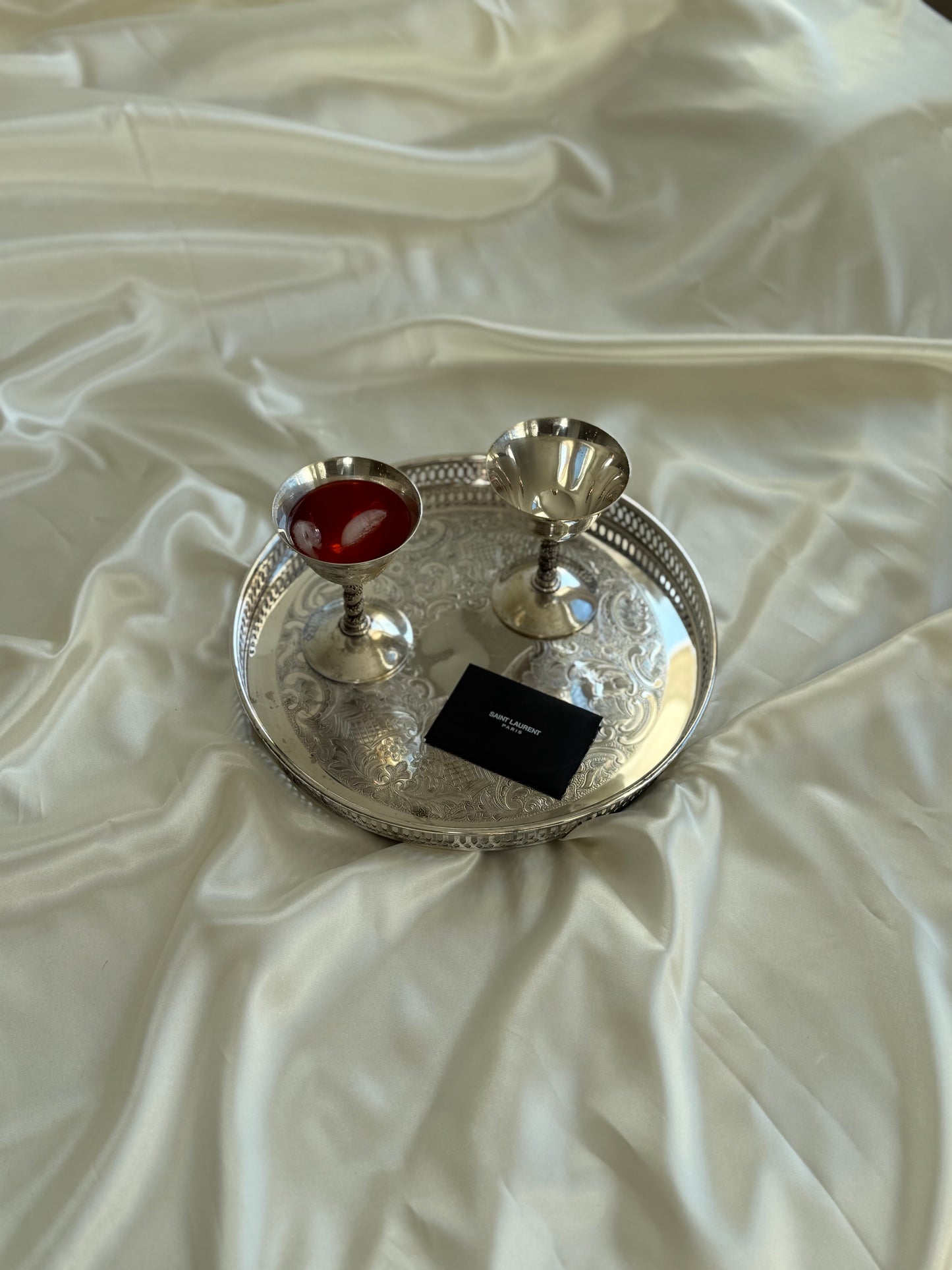 Vintage Silver-Plated Gallery Tray