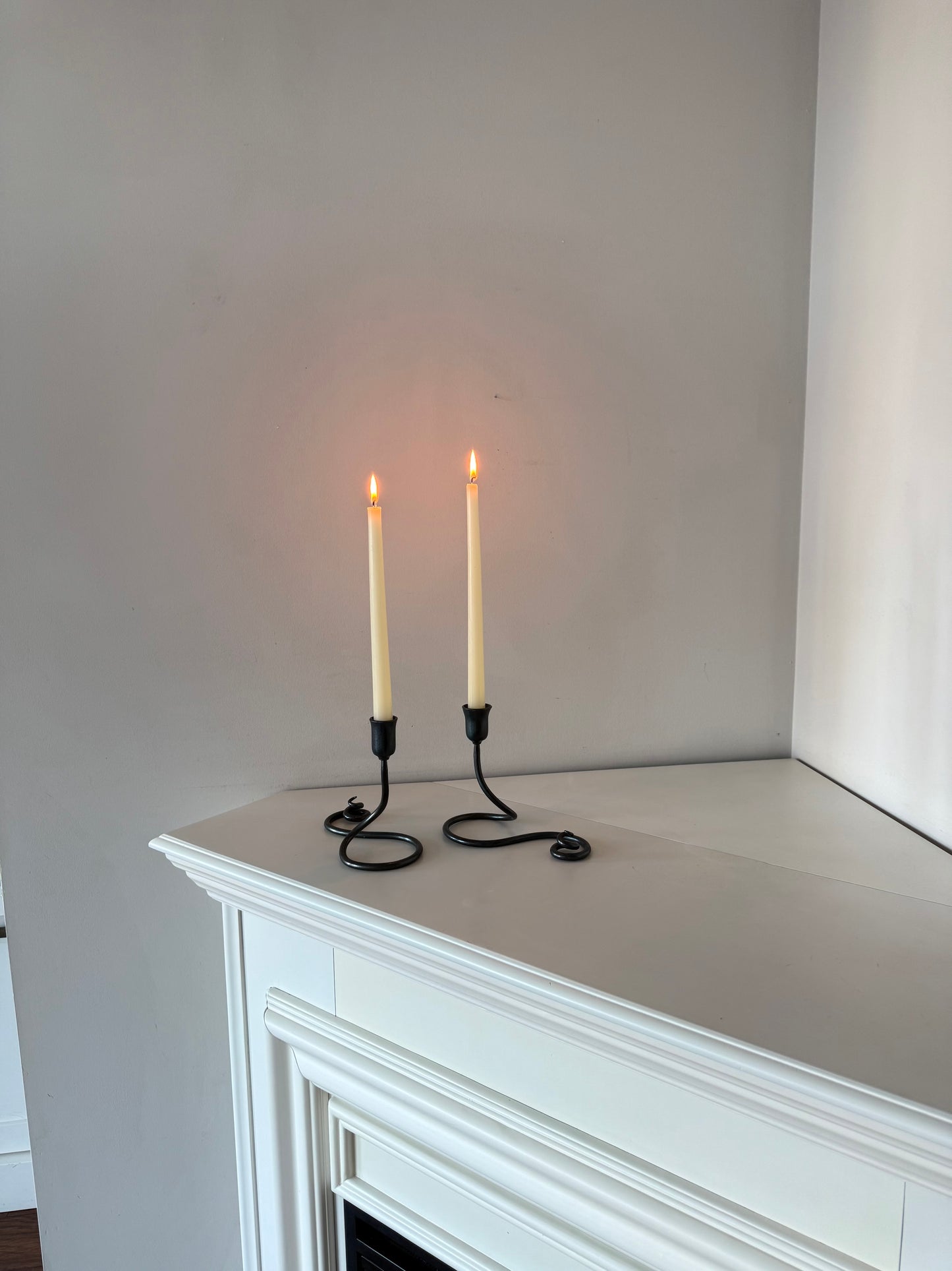Vintage Iron Taper Candle Holders – Set of 2