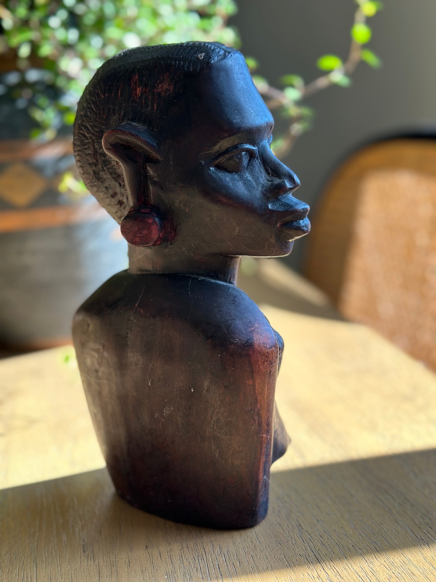 Wood carved African statue