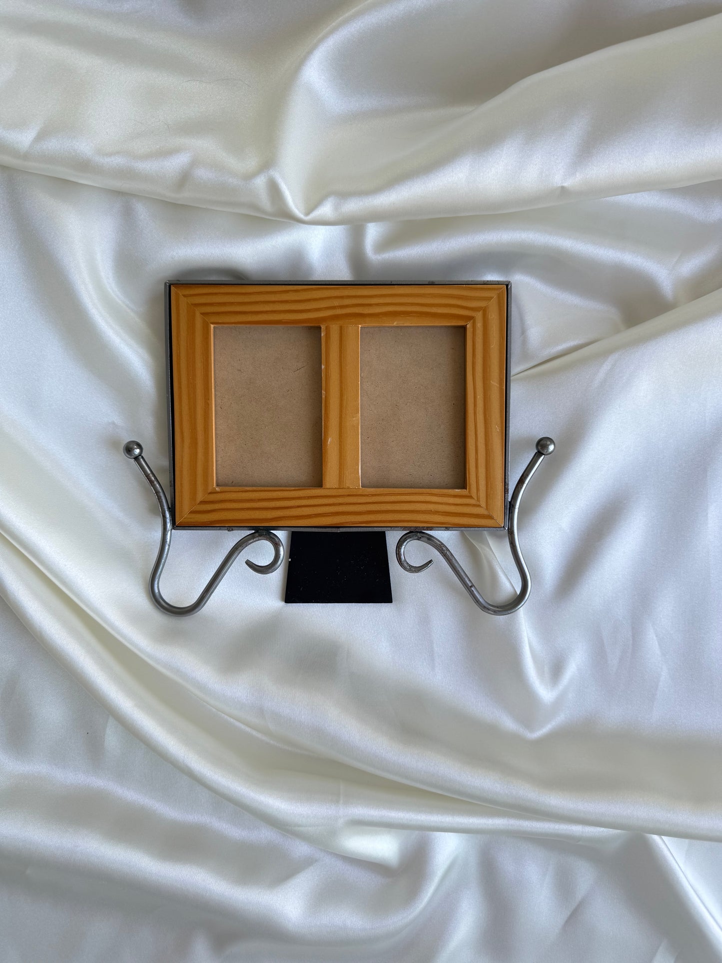 Vintage Double Photo Frame with Metal Easel Stand