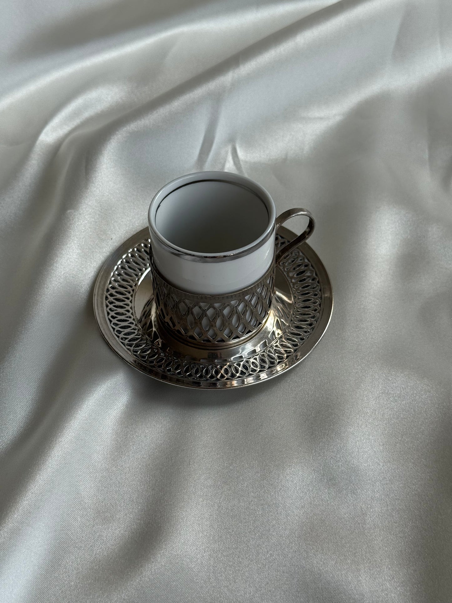 Vintage Silver-Plated Espresso Set — Set of 6