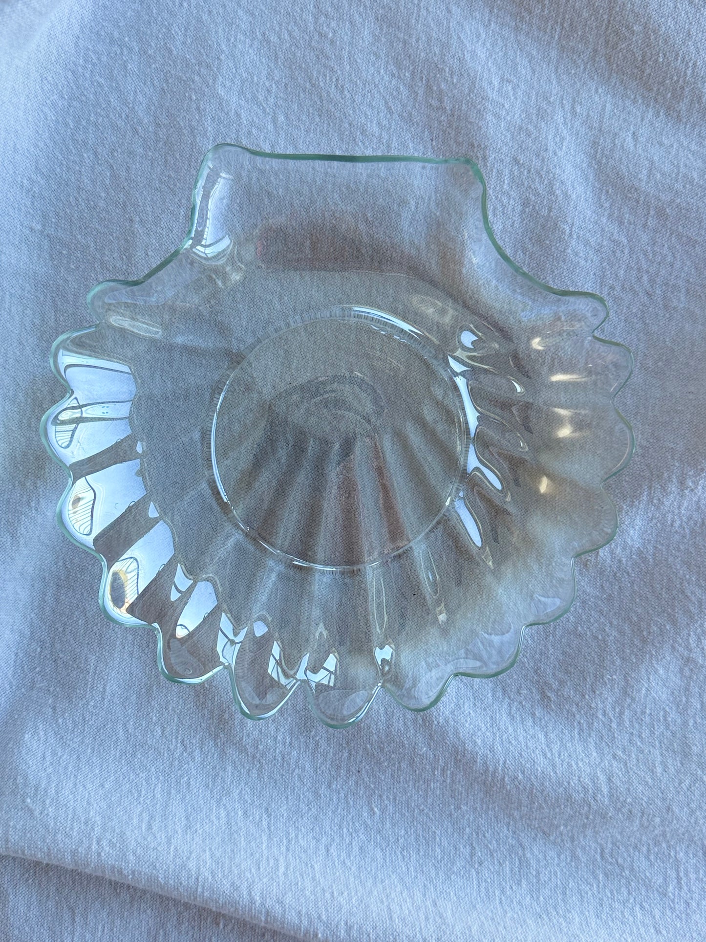 Vintage Clear Glass Shell Dish