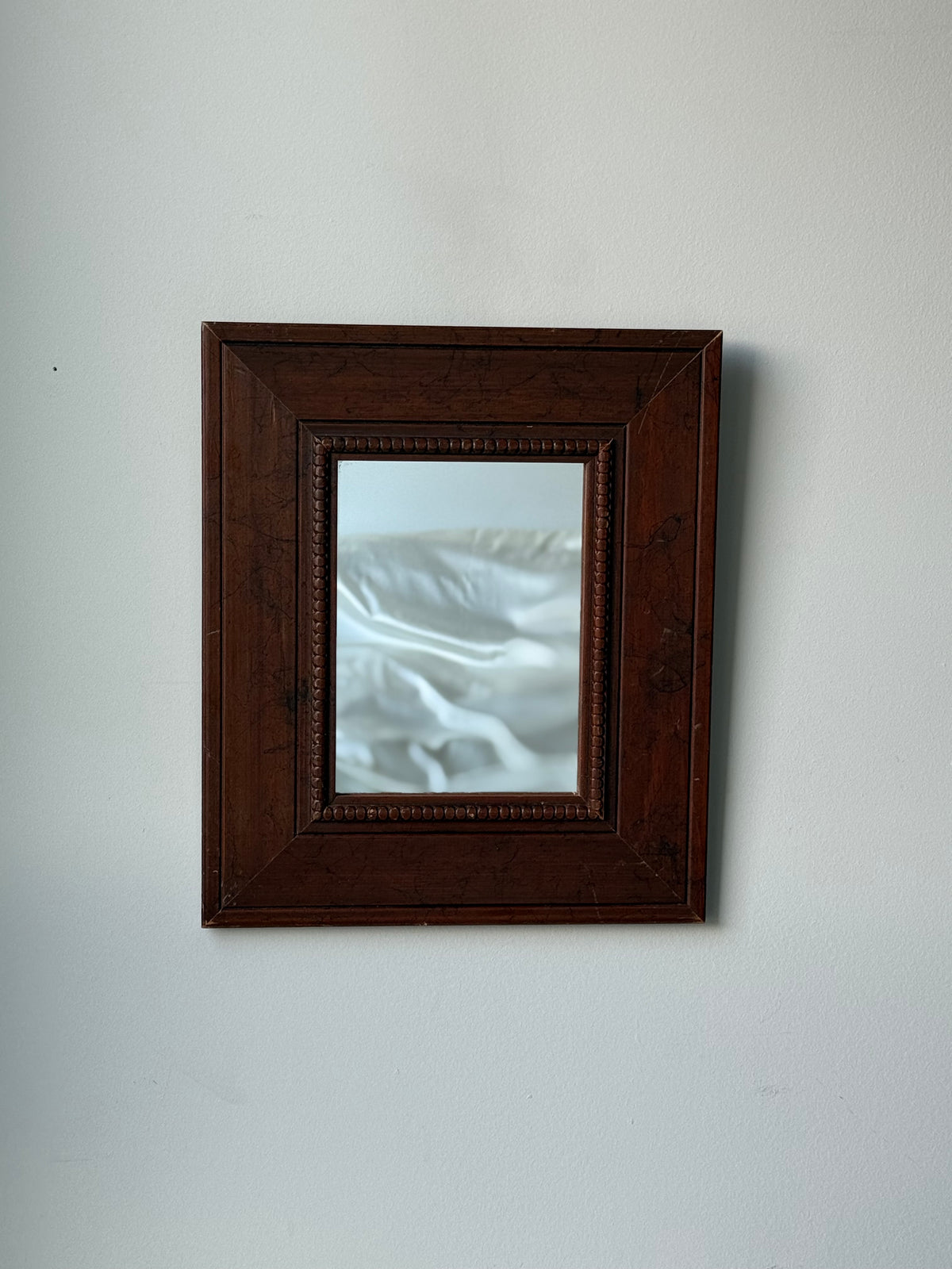 Vintage Wood Framed Wall Mirror