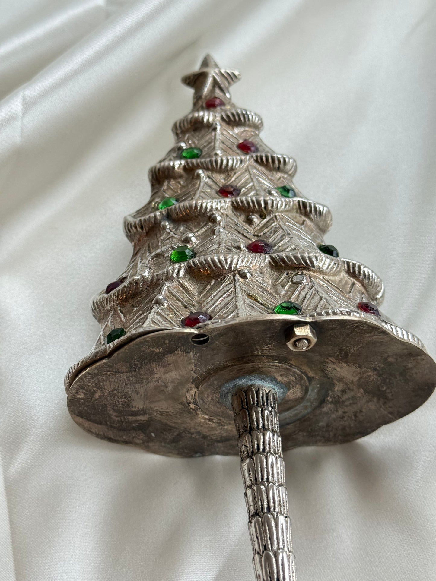 Vintage Silver-Plated Christmas Tree Candleholder