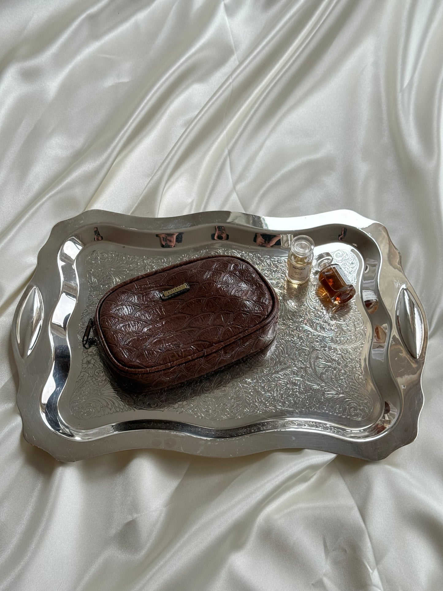 Vintage Silver-Plated Engraved Serving Tray