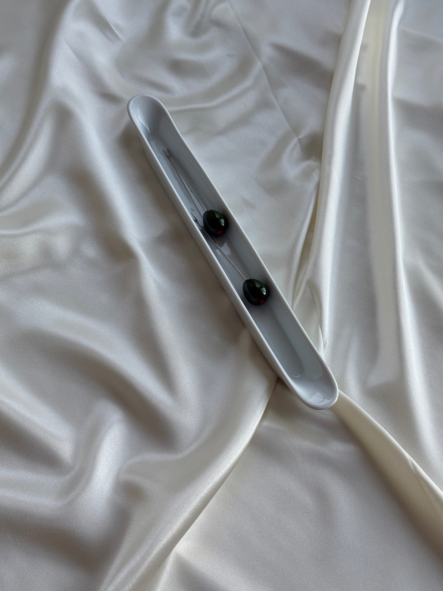 White Ceramic Olive Holder