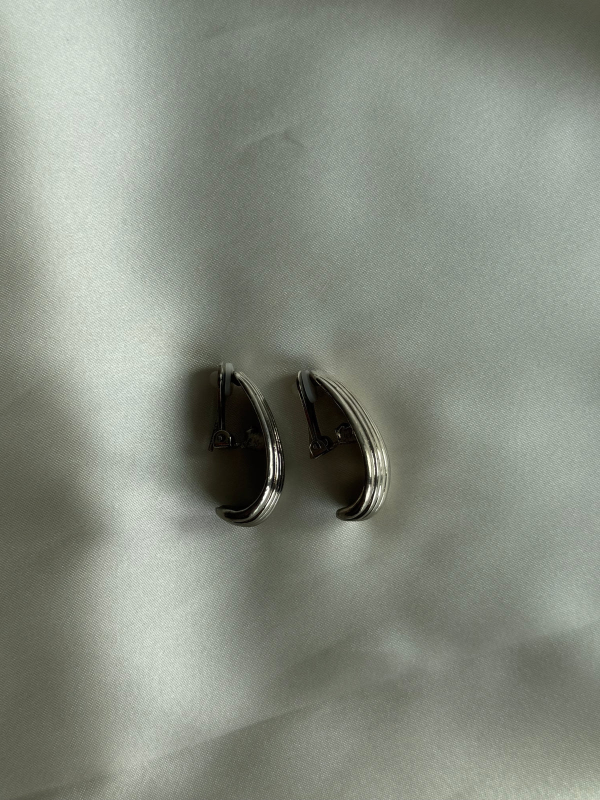 Vintage Silver-Toned Clip-On Earrings