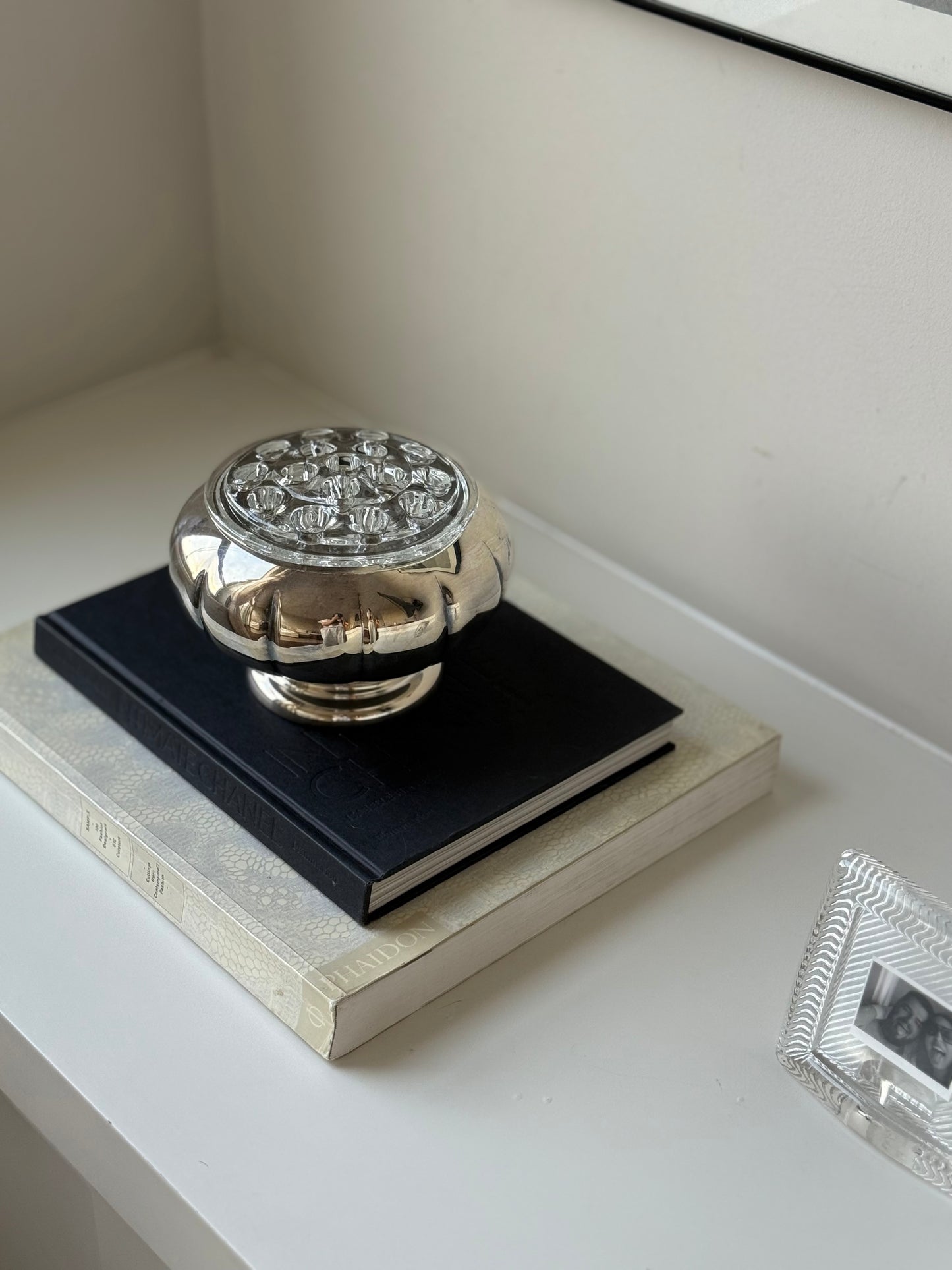 Silver-Plated Pedestal Flower Frog Vase