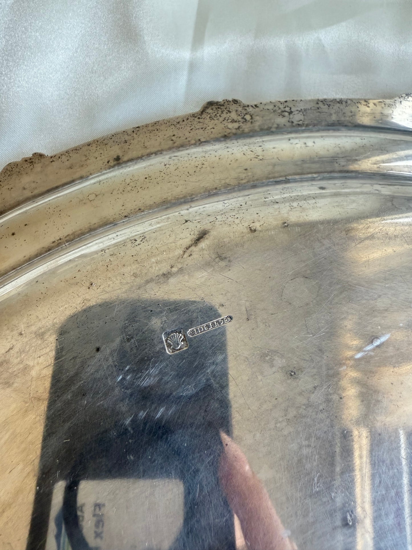 Vintage Heavy Silver Plated Serving Tray