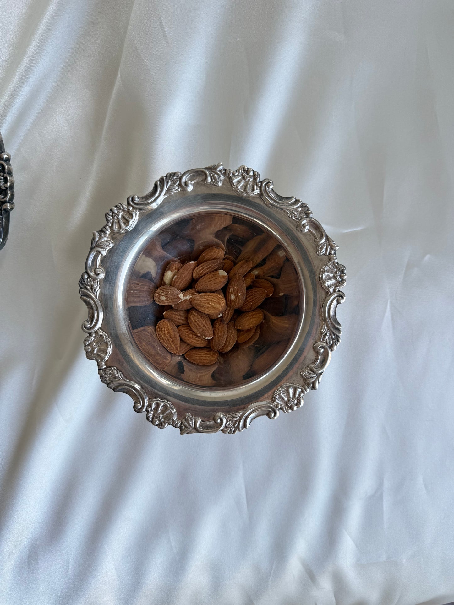 Vintage Silver-Plated on Brass Pedestal Bowl