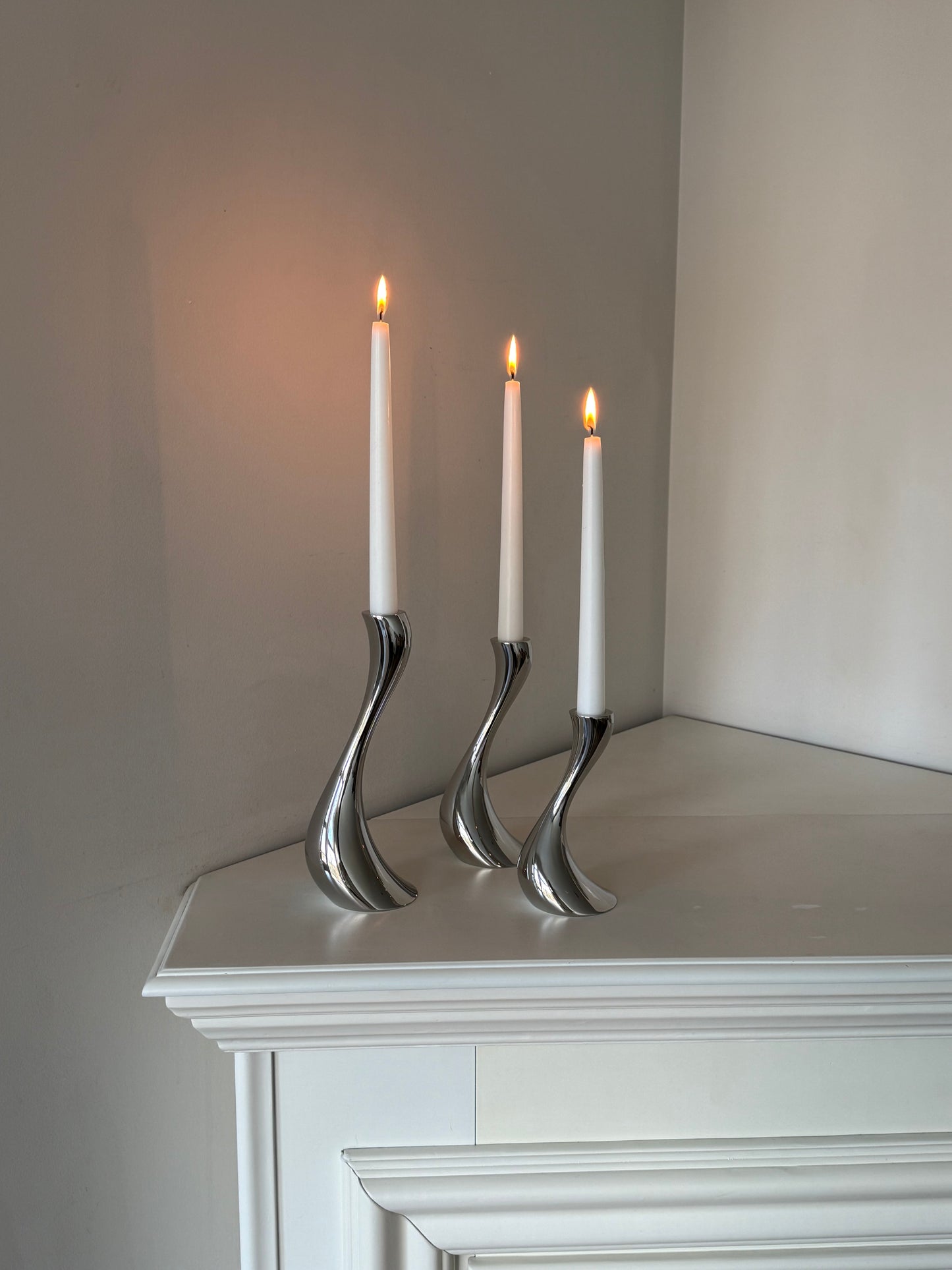 Georg Jensen Denmark – Cobra Candleholders (Set of 3)