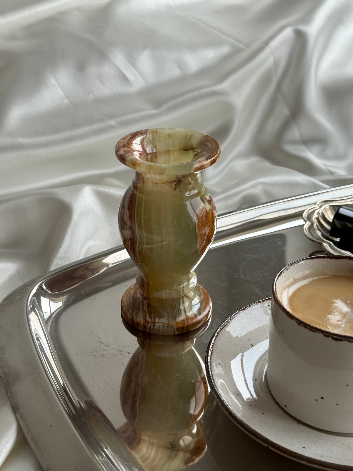Vintage Green Onyx Bud Vase