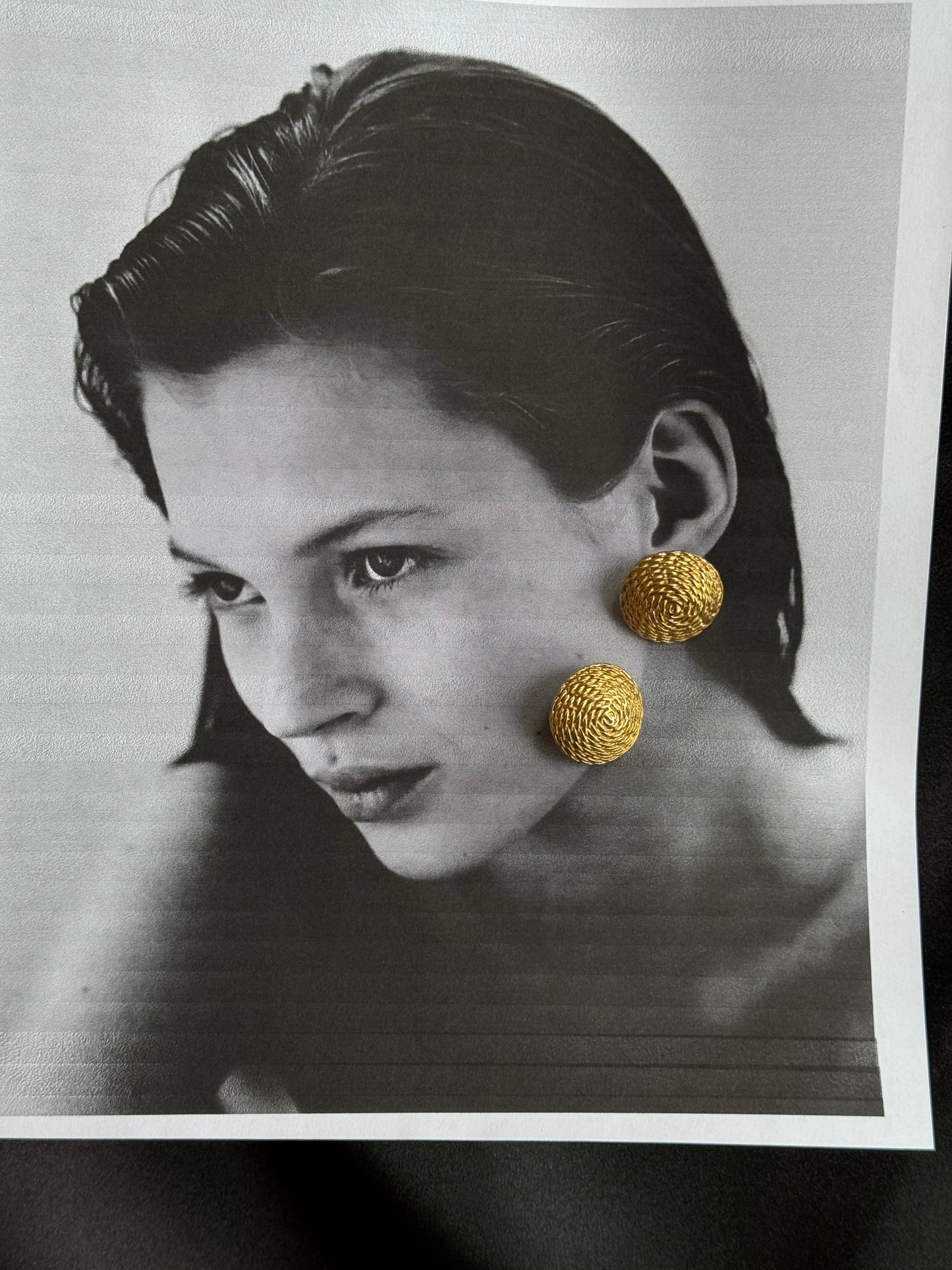 Vintage Textured Swirl Gold-Tone Clip-On Earrings