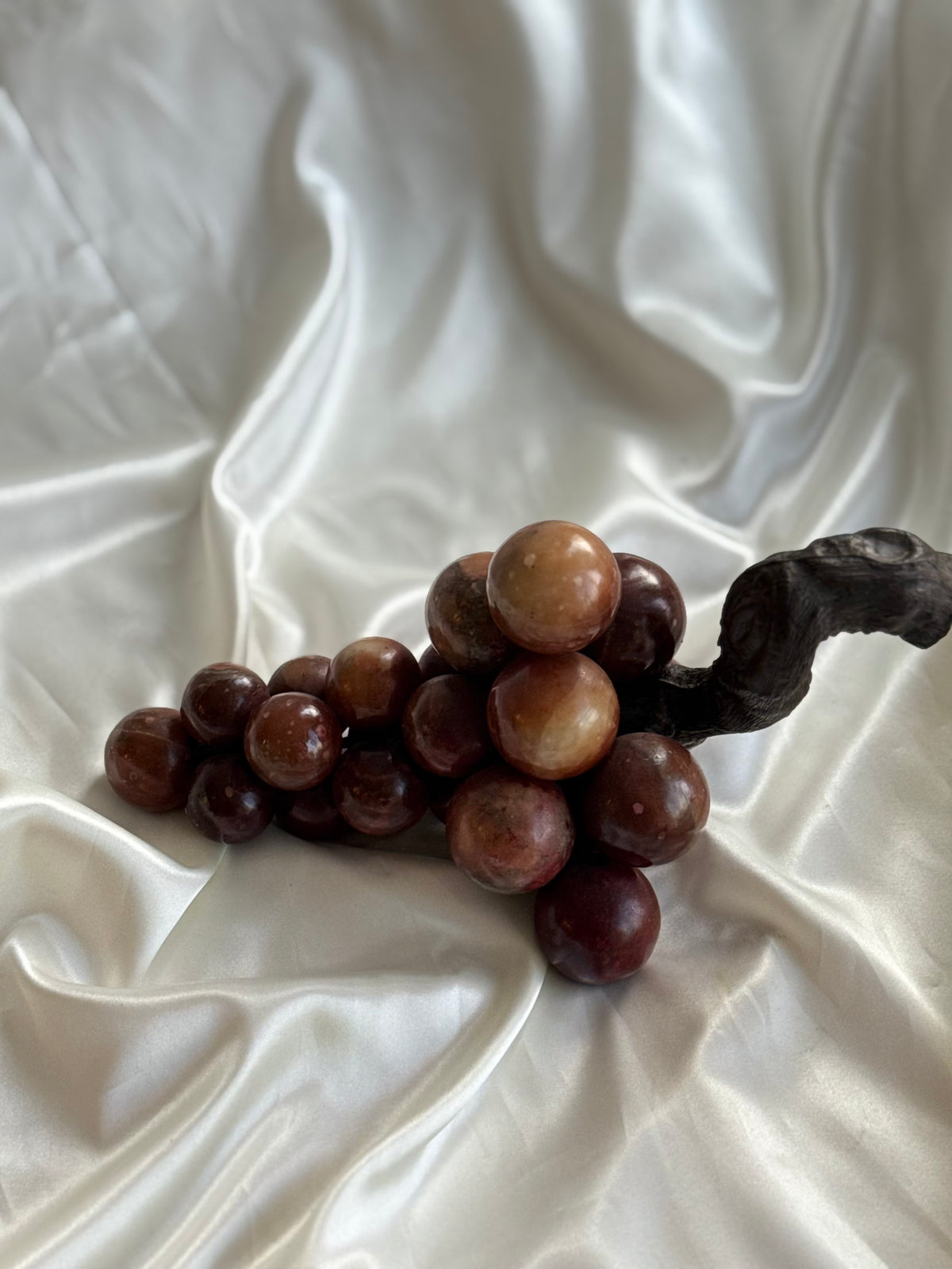 Vintage Alabaster Grape Cluster Sculpture