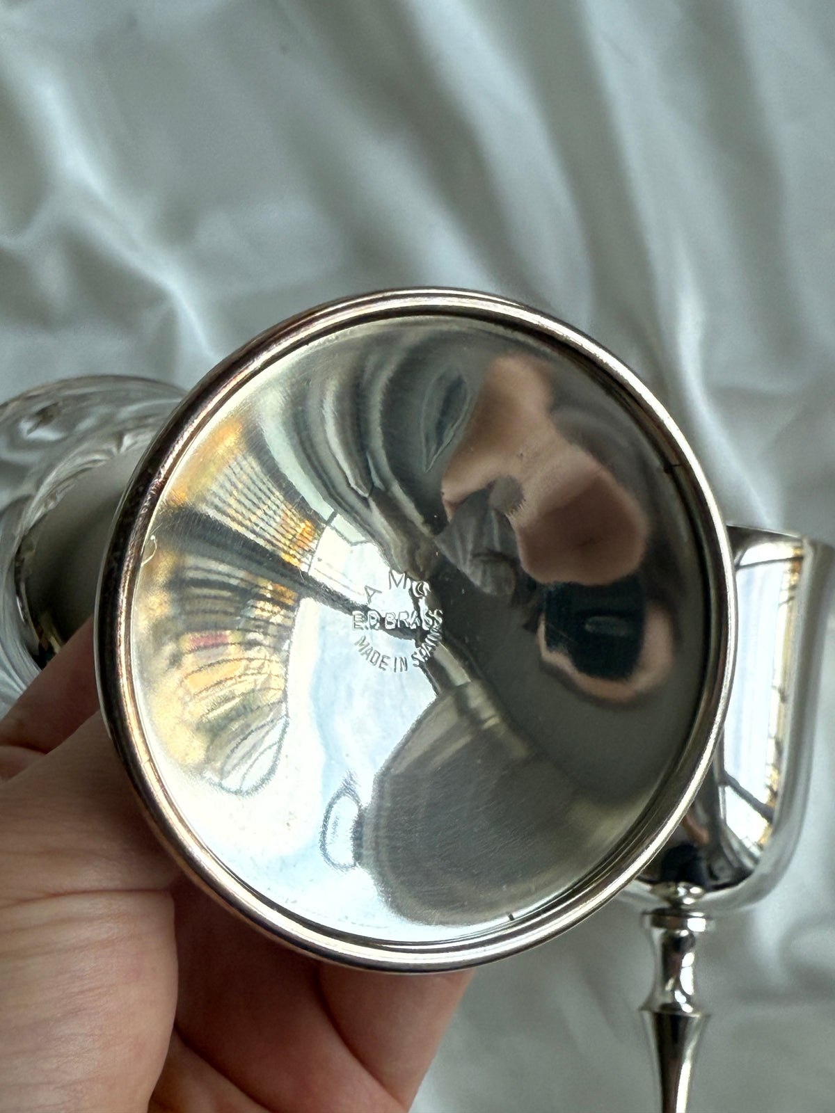 Vintage Spanish Silver-Plated Wine Goblets – Set of Two
