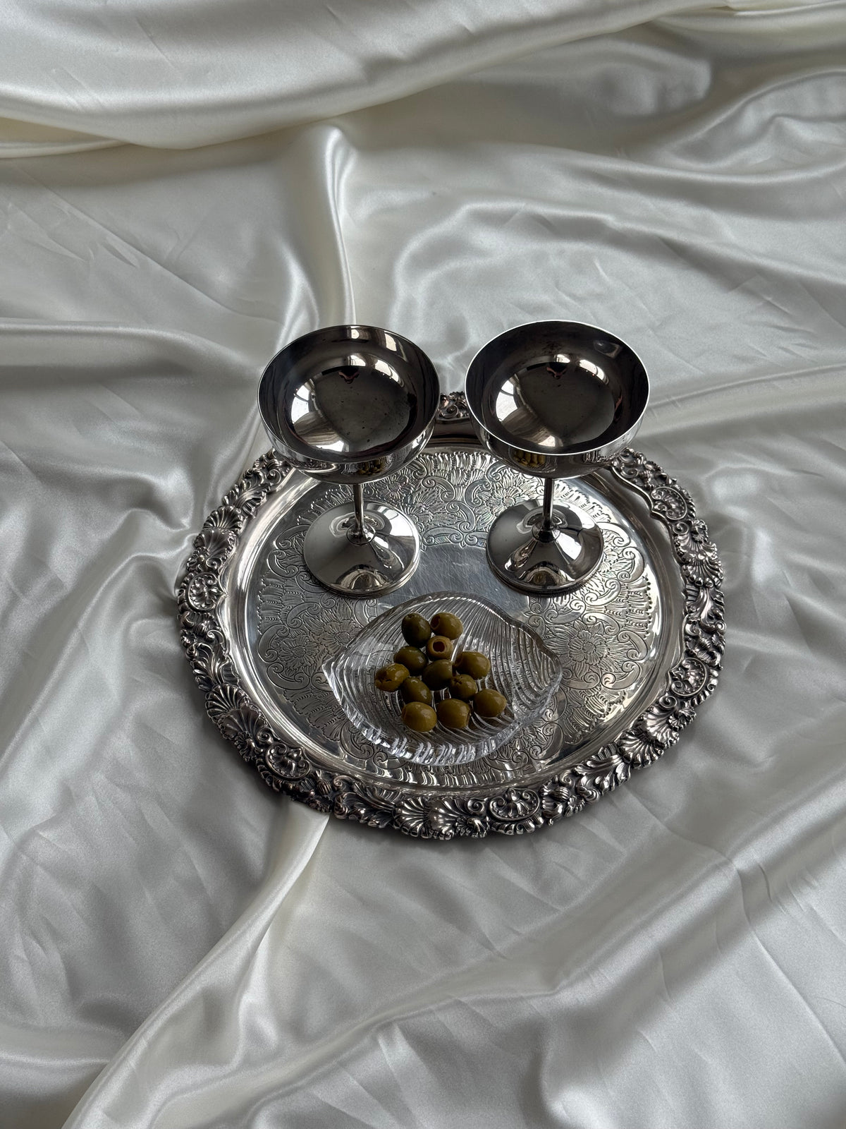 Vintage Spanish Silver-Plated Champagne Coupes | Set of Two
