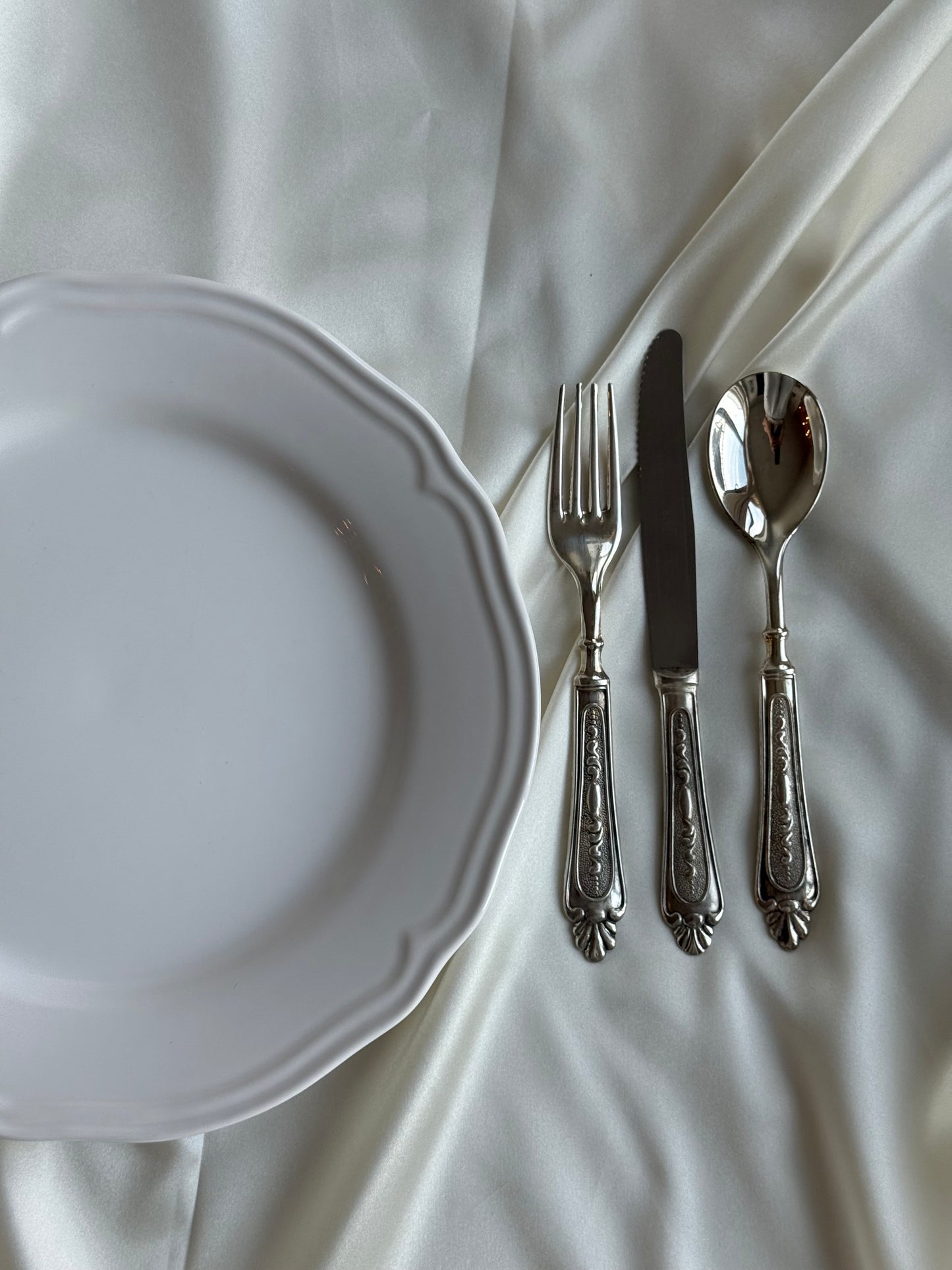 Vintage Silver-Plated Flatware Set — Made in Italy