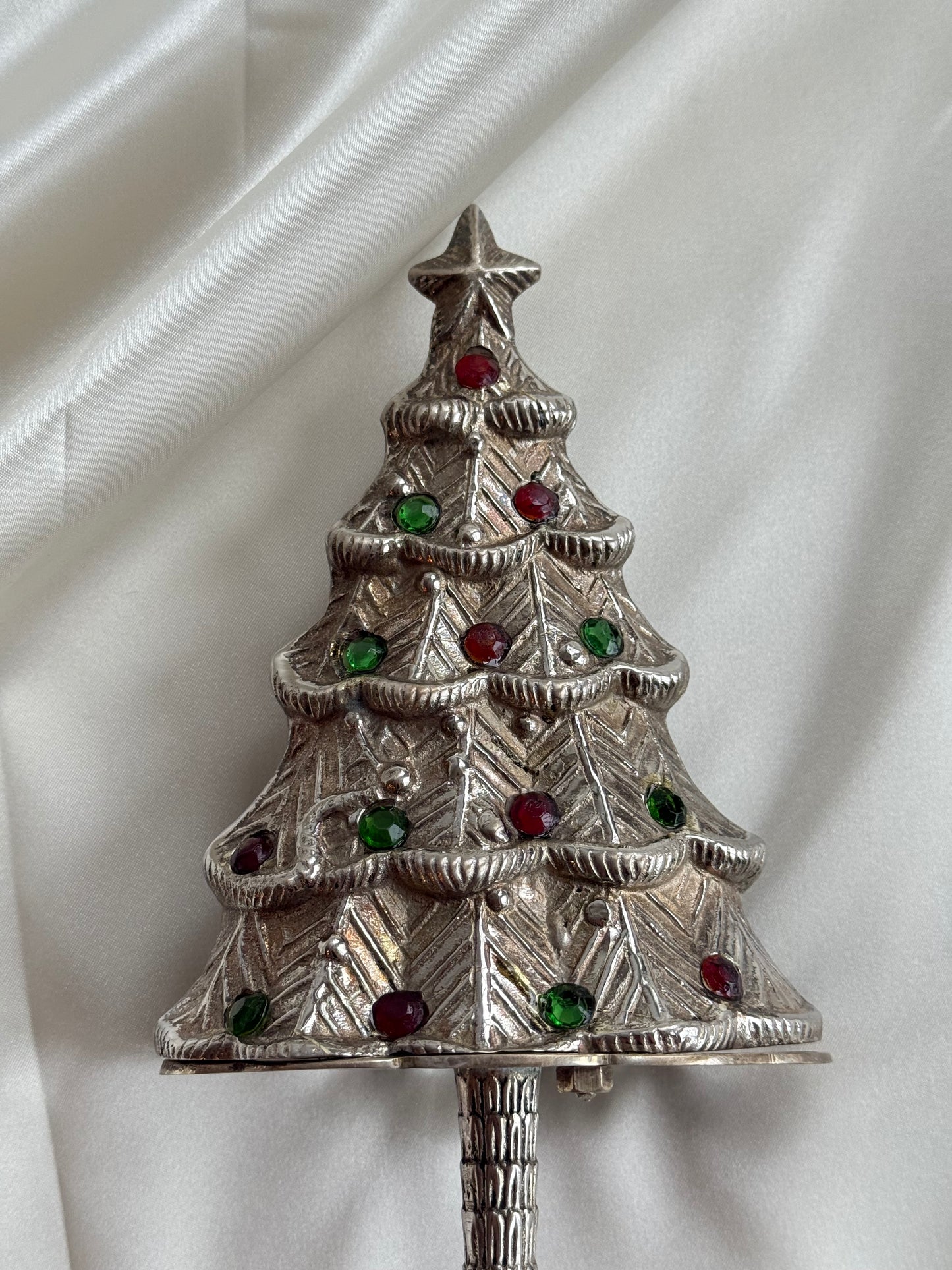 Vintage Silver-Plated Christmas Tree Candleholder