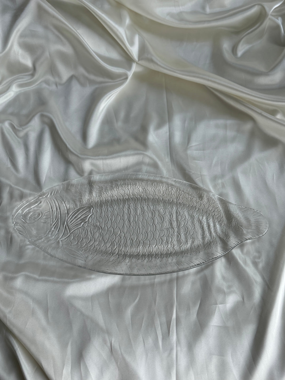 Vintage XL Pressed Glass Fish Serving Platter