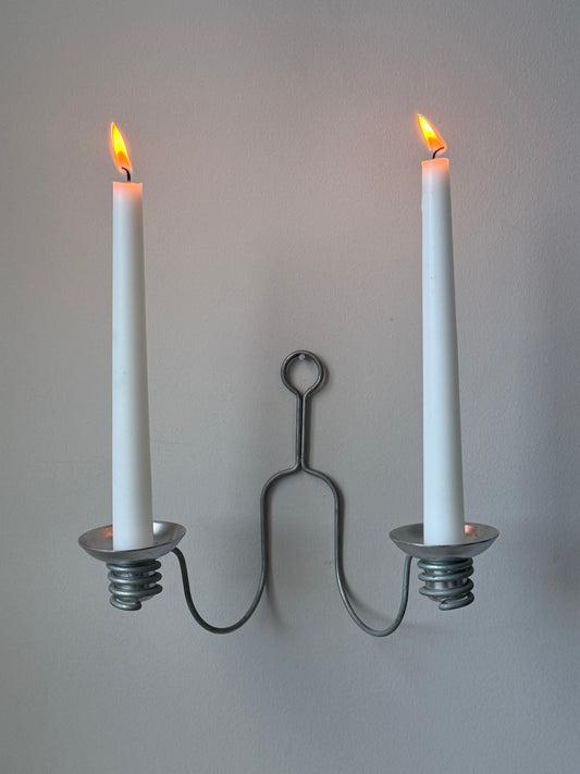 Vintage Wall Candle Sconce – Double Arm (Metal)