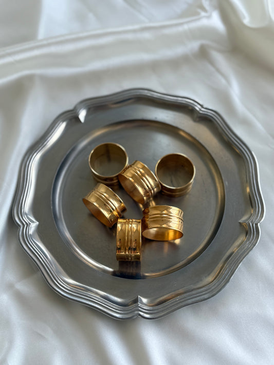 Vintage Solid Brass Napkin Rings – Set of 6