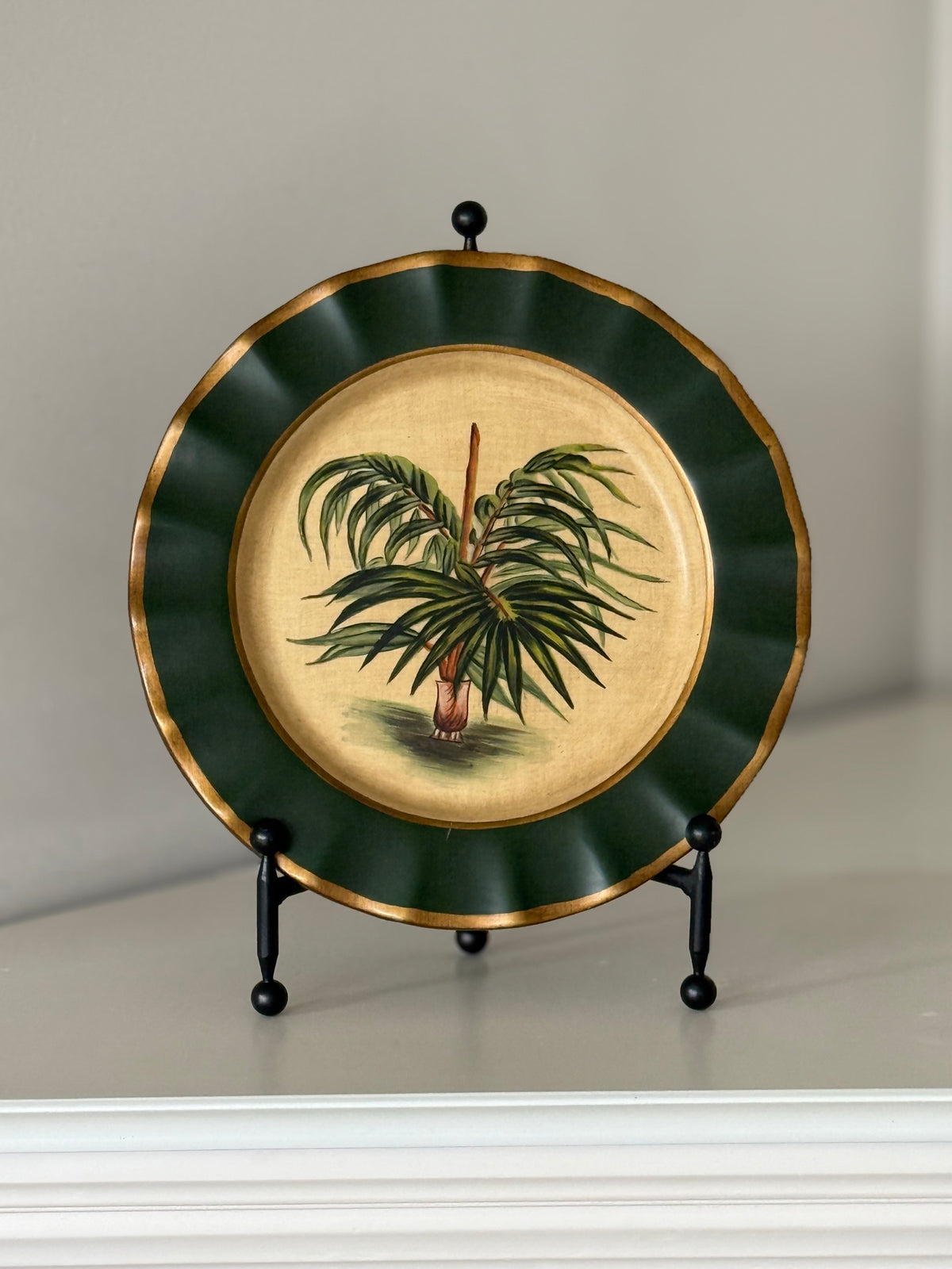 Vintage Toyo Hand-Painted Botanical Plates — Set of Four