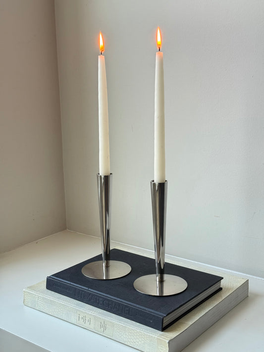 Pair of Vintage Silver-Plated Candlesticks / Bud Vases