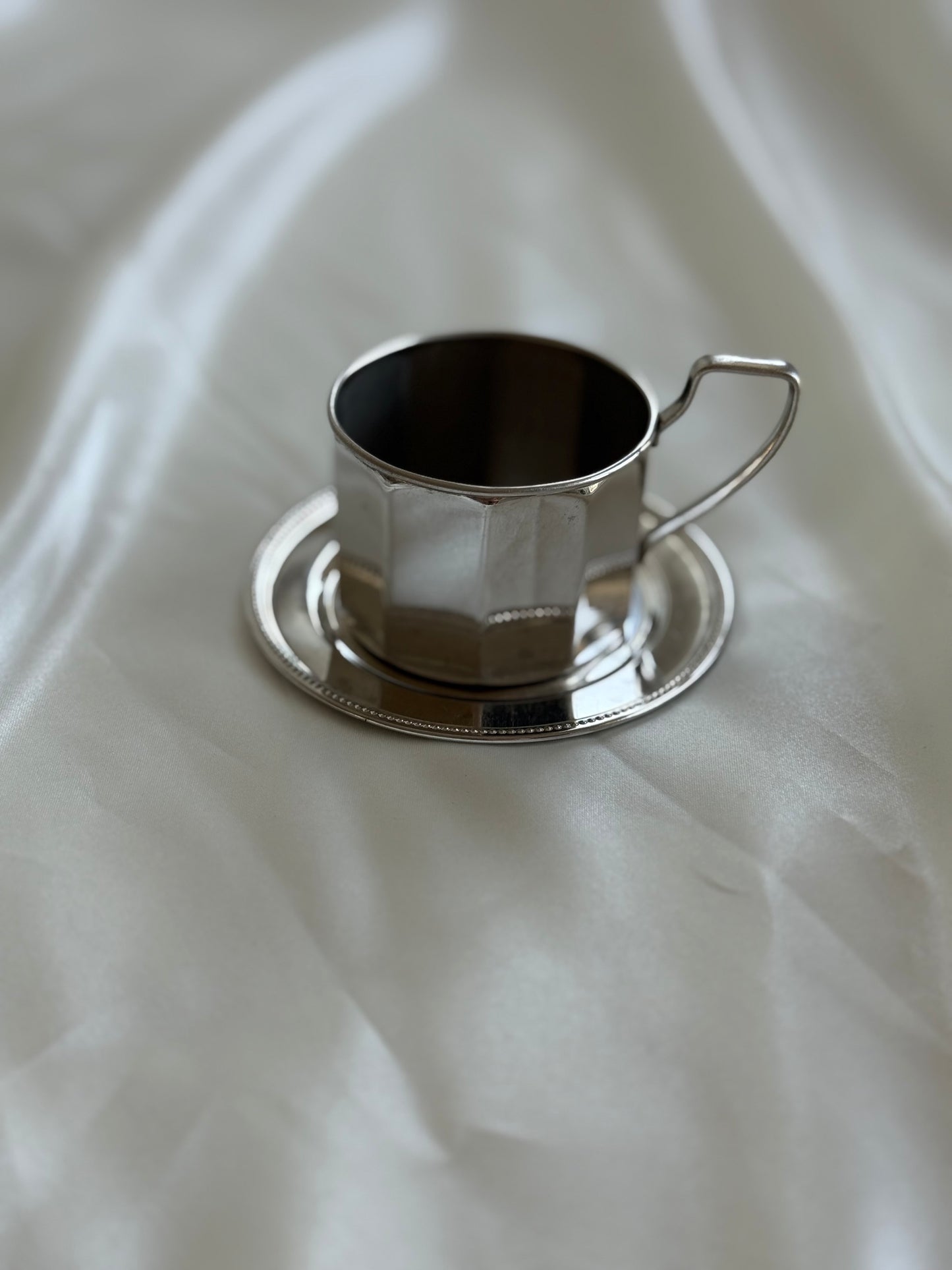 Vintage Silver-Plated coffee Cup & Saucer