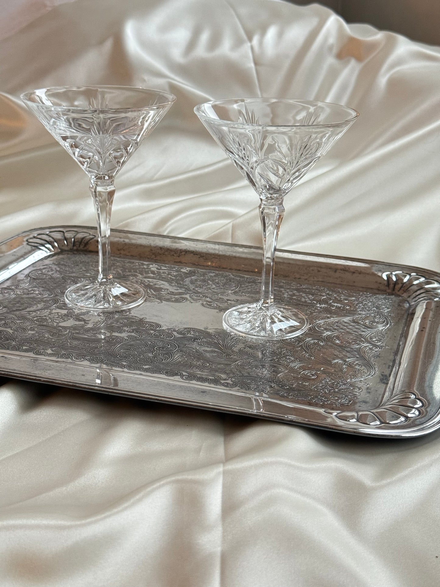 Vintage crystal martini glasses set of 4