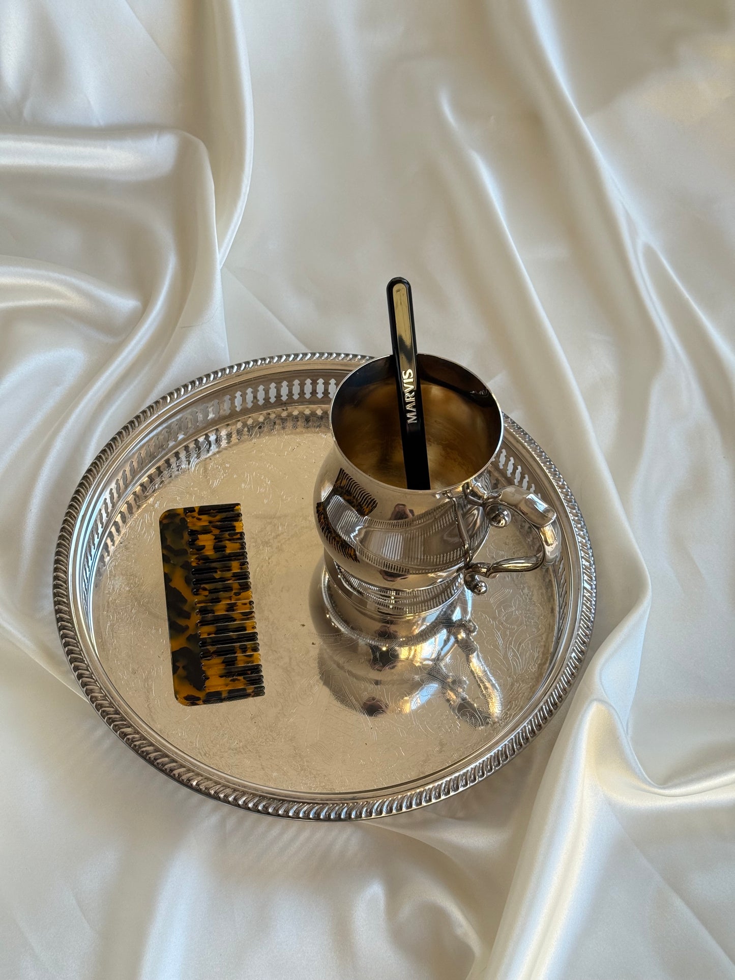 Vintage Silver-Plated Mug on Brass