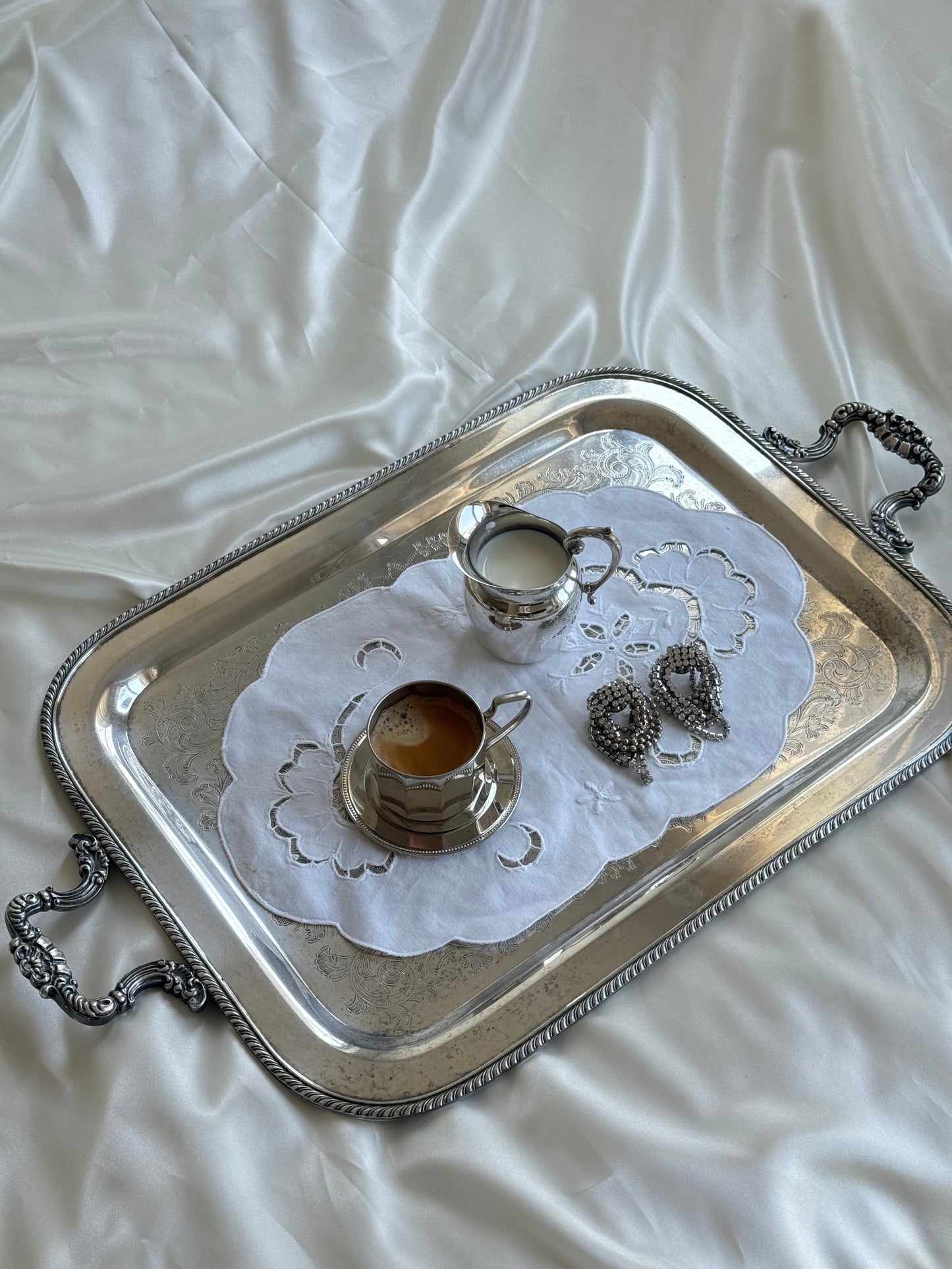 Vintage XXL Silver-Plated Serving Tray