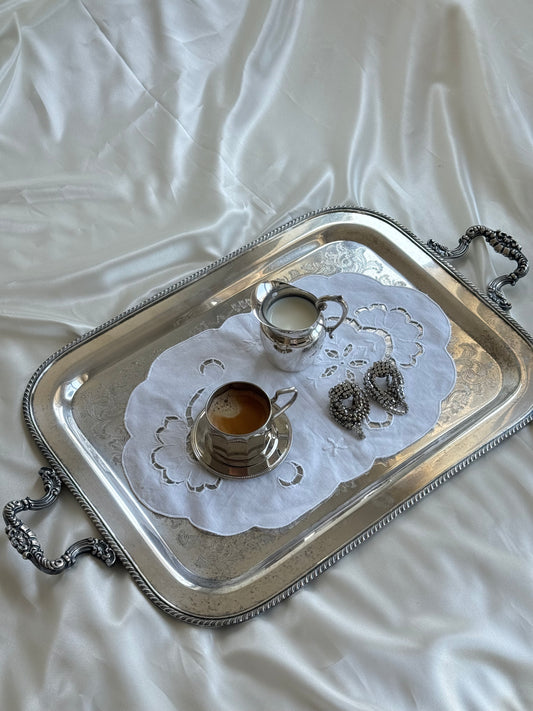 Vintage XXL Silver-Plated Serving Tray