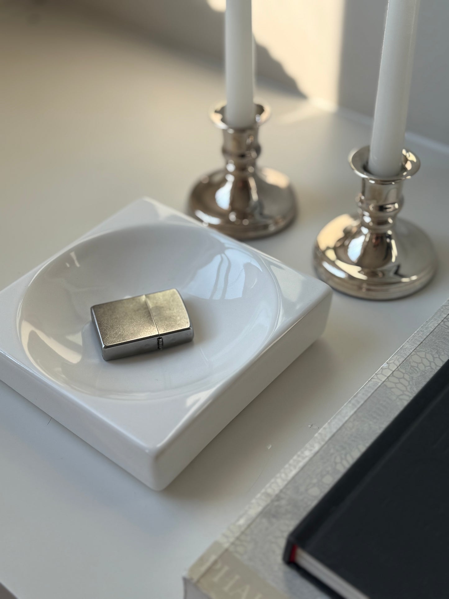 Minimalist White Ceramic Catchall Dish