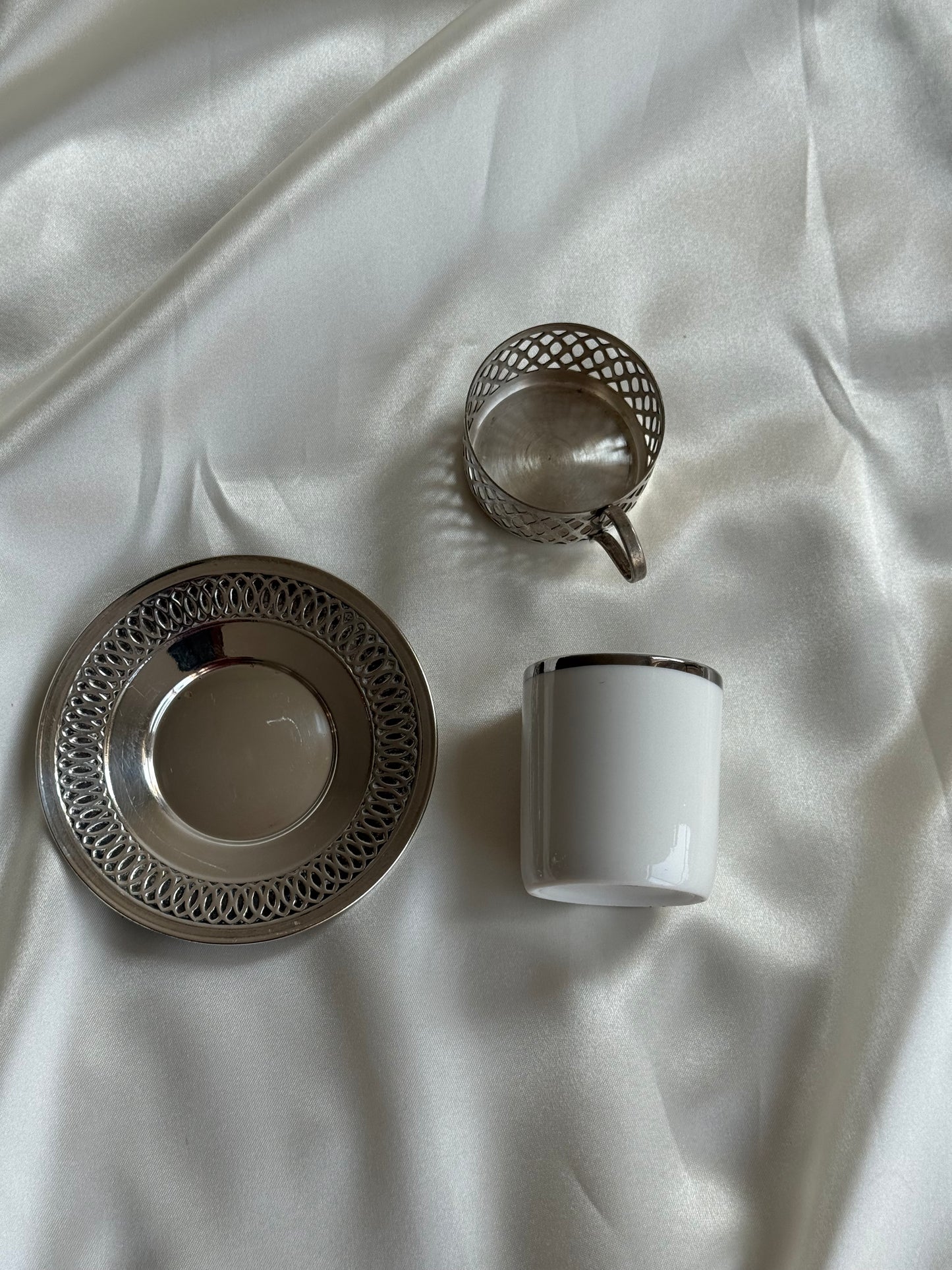 Vintage Silver-Plated Espresso Set — Set of 6